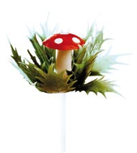 MUSHROOMS WITH PLASTIC LEAVES 2CM