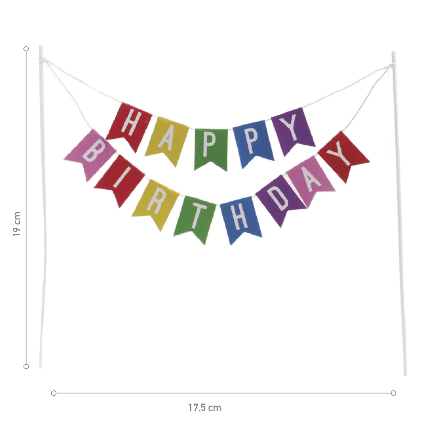 CAKE TOPPER BANDERAS HAPPY BIRTHDAY