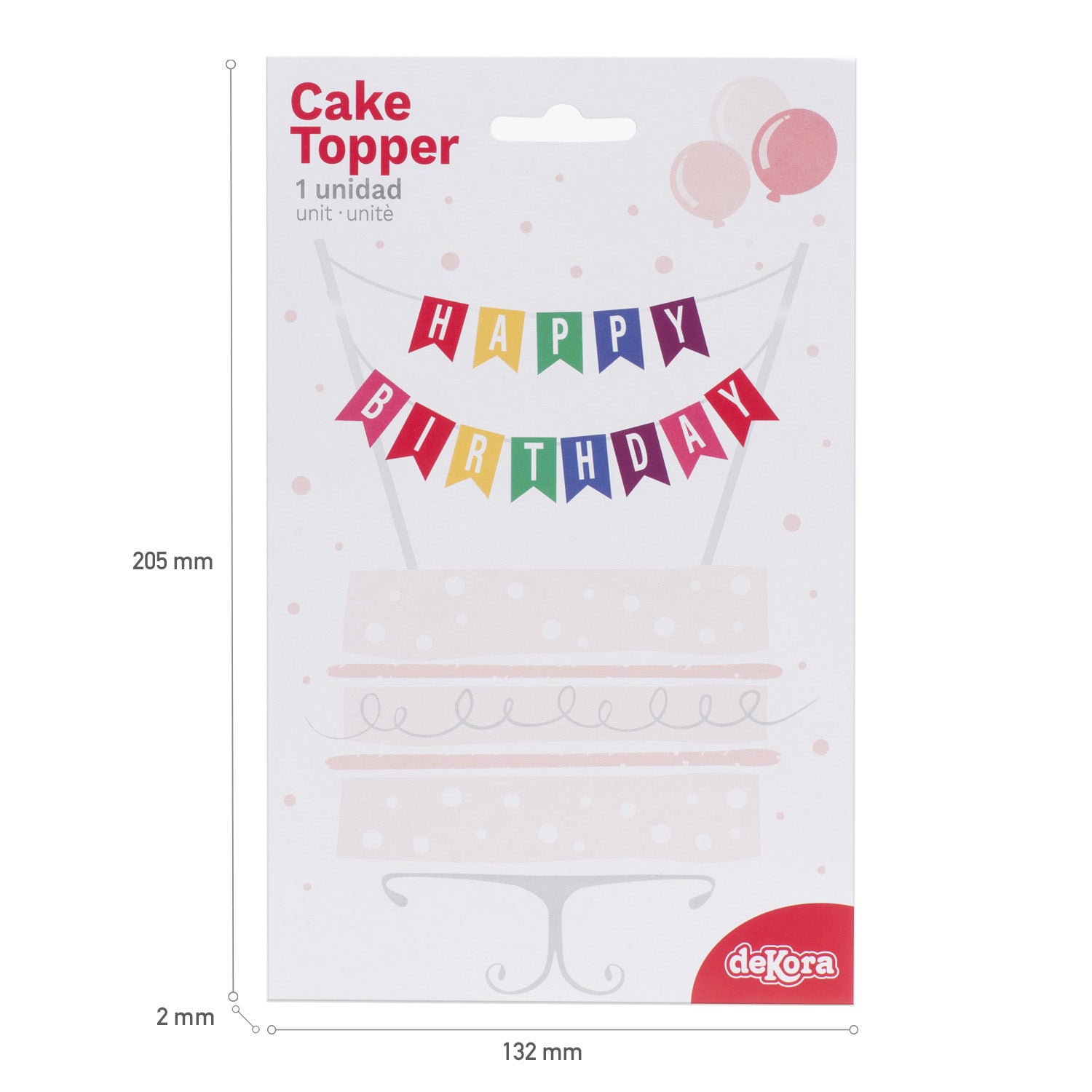CAKE TOPPER BANDERAS HAPPY BIRTHDAY