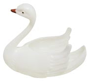 WHITE SWANS 5X5CM PLASTIC