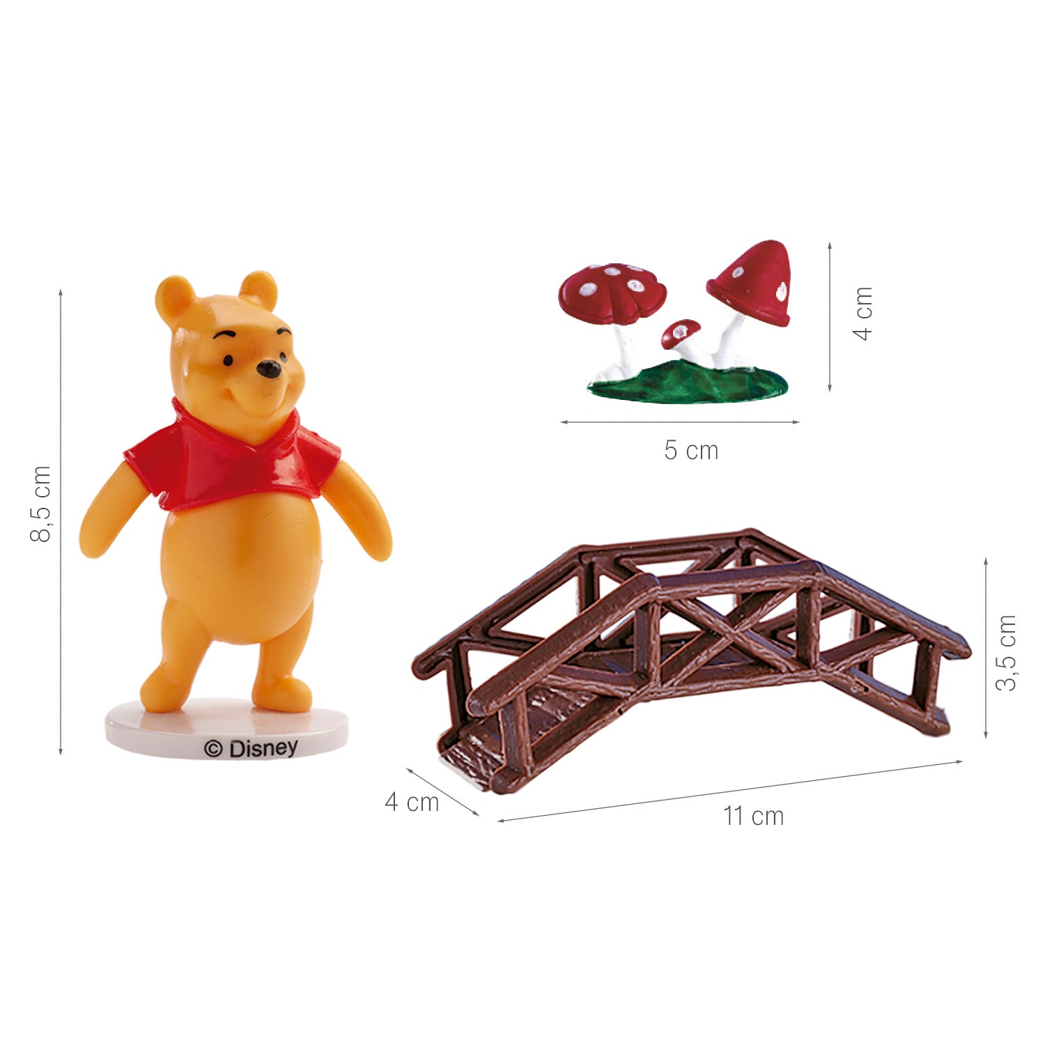 KIT DECORAZIONE TORTA WINNIE THE POOH IN PVC