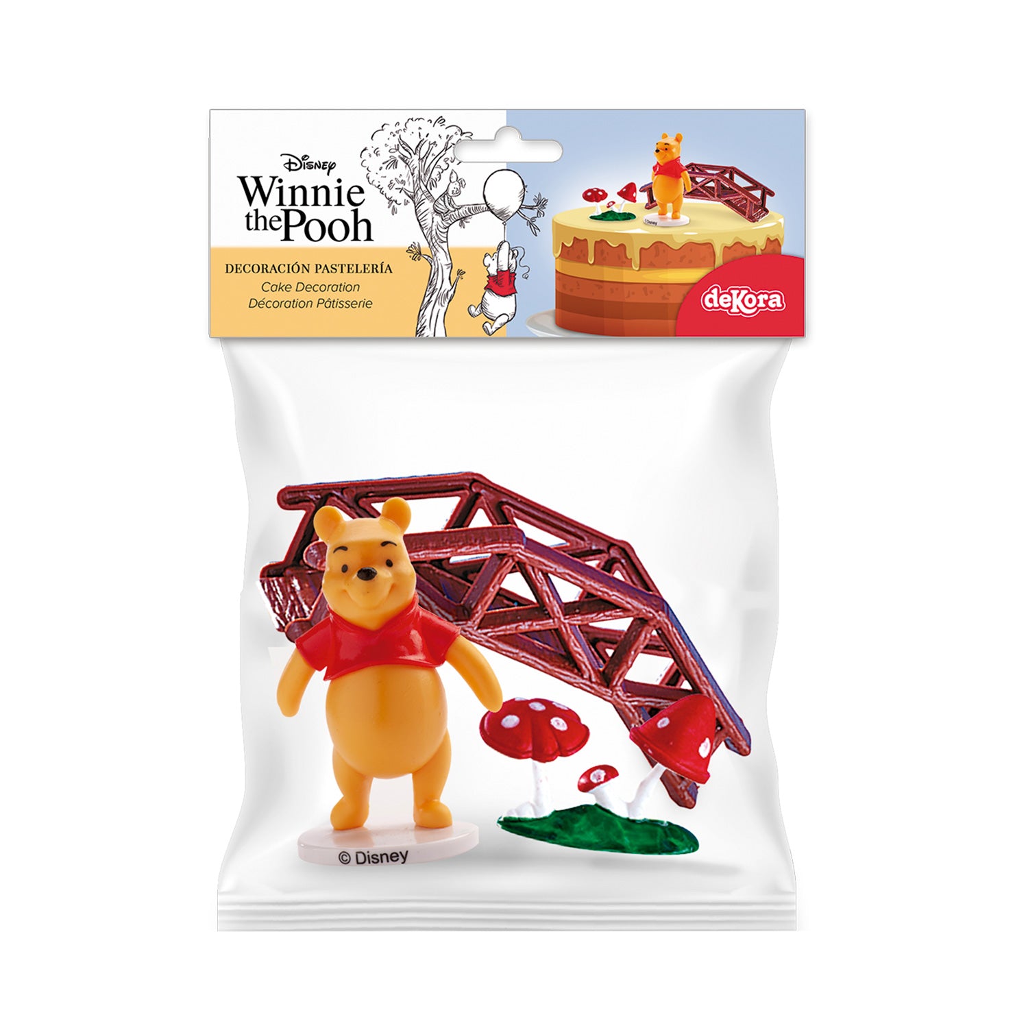 KIT DECORAZIONE TORTA WINNIE THE POOH IN PVC