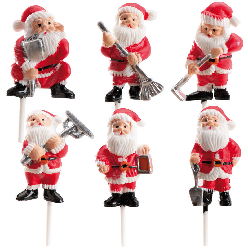 PÈRE NOËL EN PLASTIQUE 6 MOD. ASSORTIS 4 cm