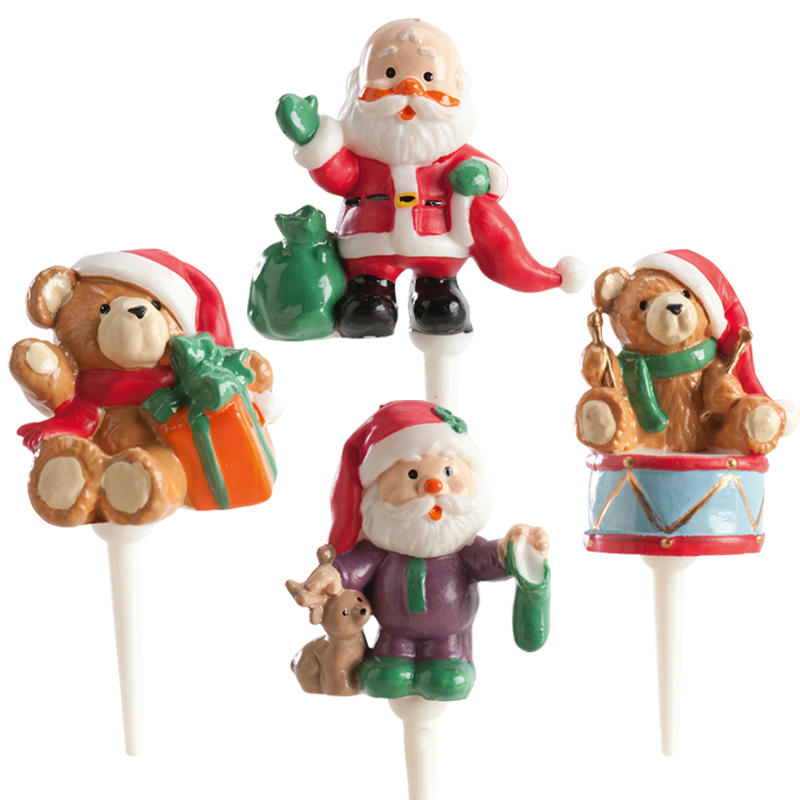 OURSONS ET PÈRE NOËL EN PLASTIQUE ASSORTIS 3 cm
