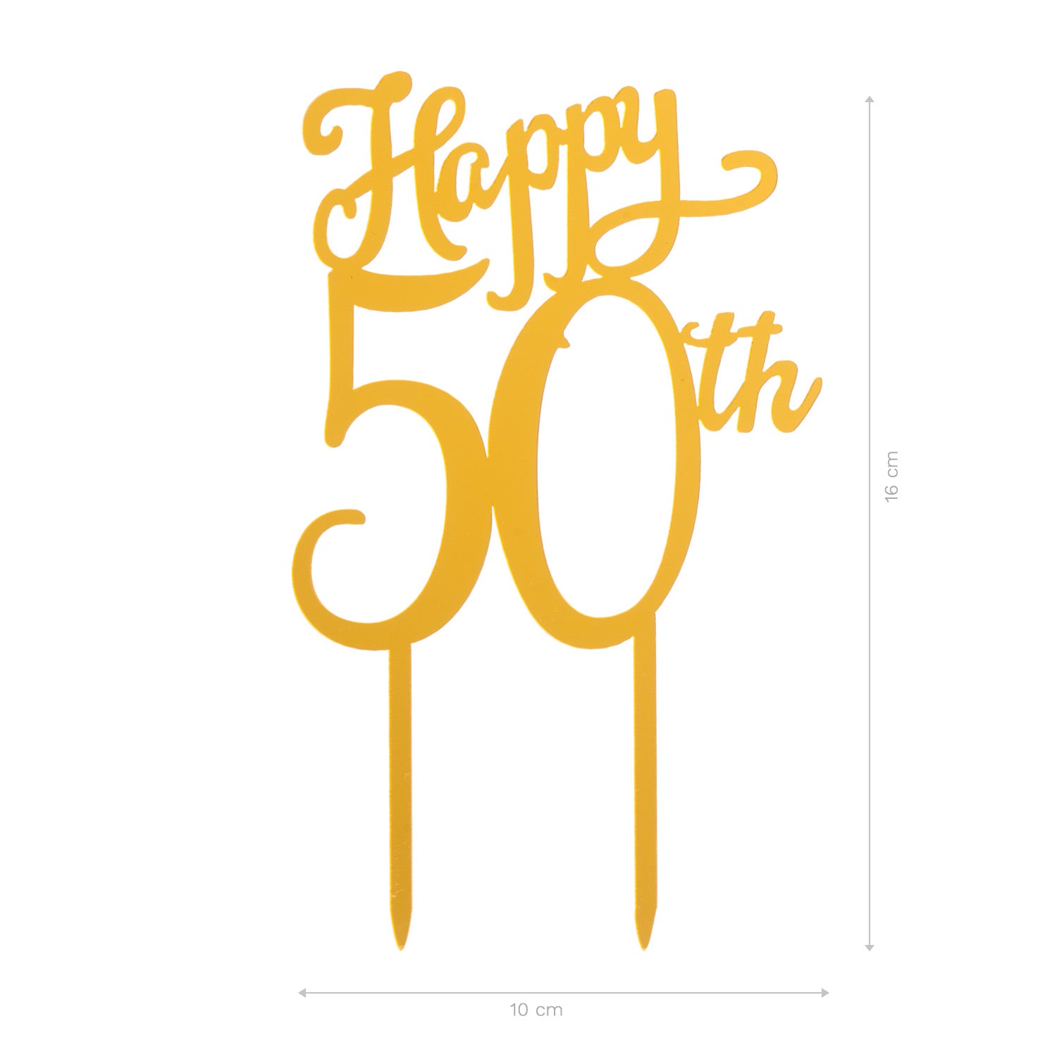 CAKE TOPPER 50TH ANNIVERSARY 16X10CM