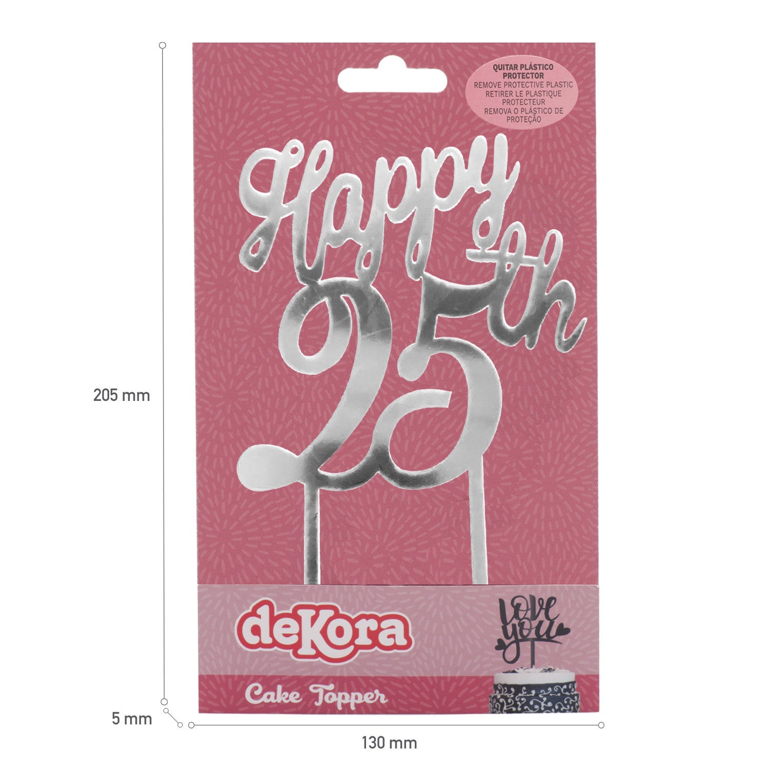 CAKE TOPPER 25 ANIVERSARIO 16X10CM