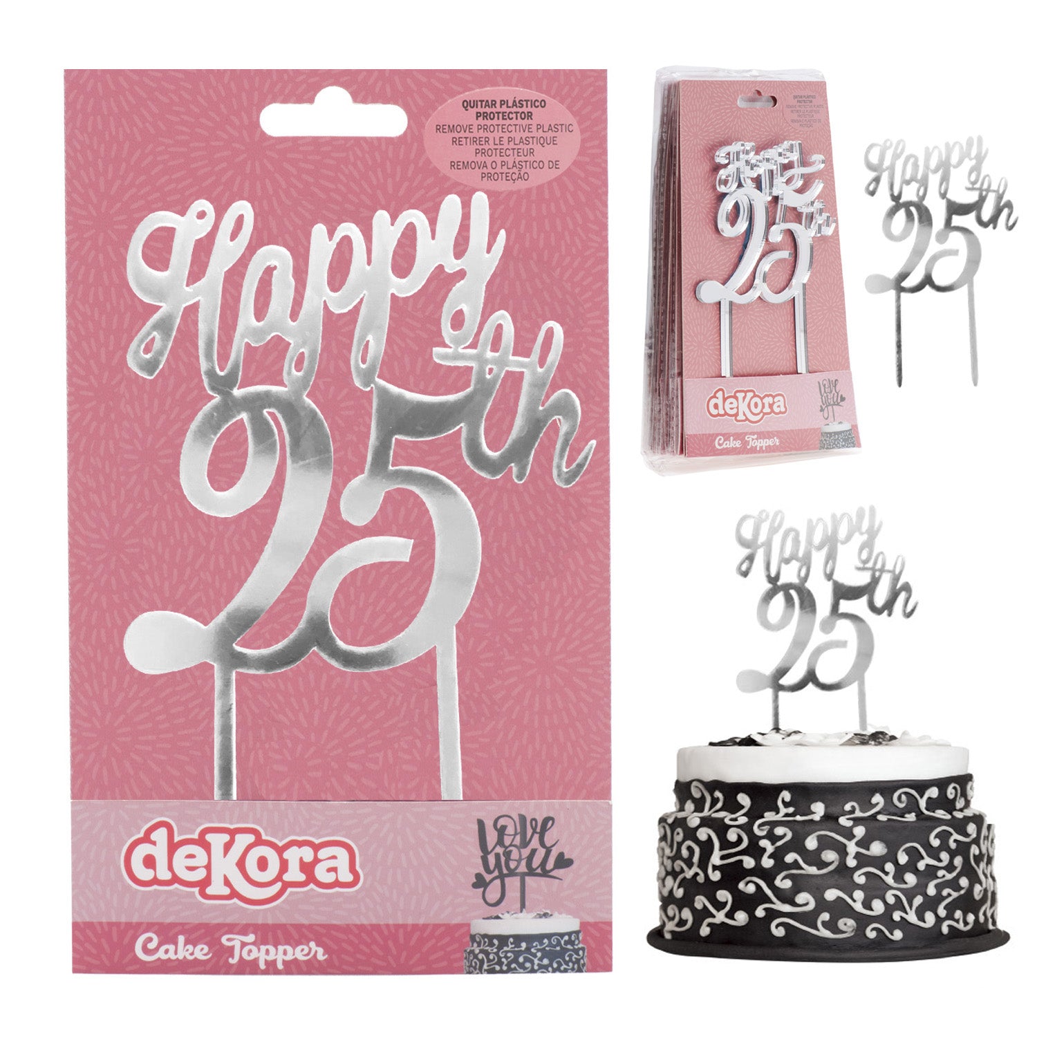 CAKE TOPPER 25 ANIVERSARIO 16X10CM