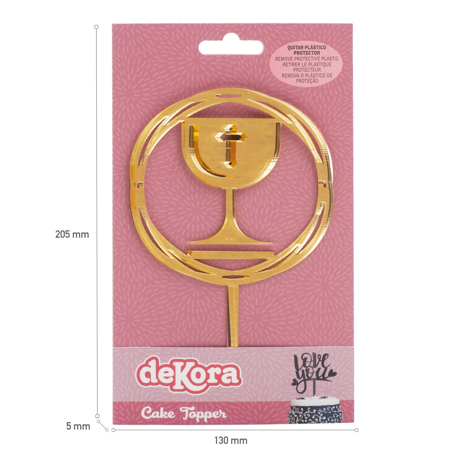 CAKE TOPPER COMMUNION CHALICE 16,5X9,9CM