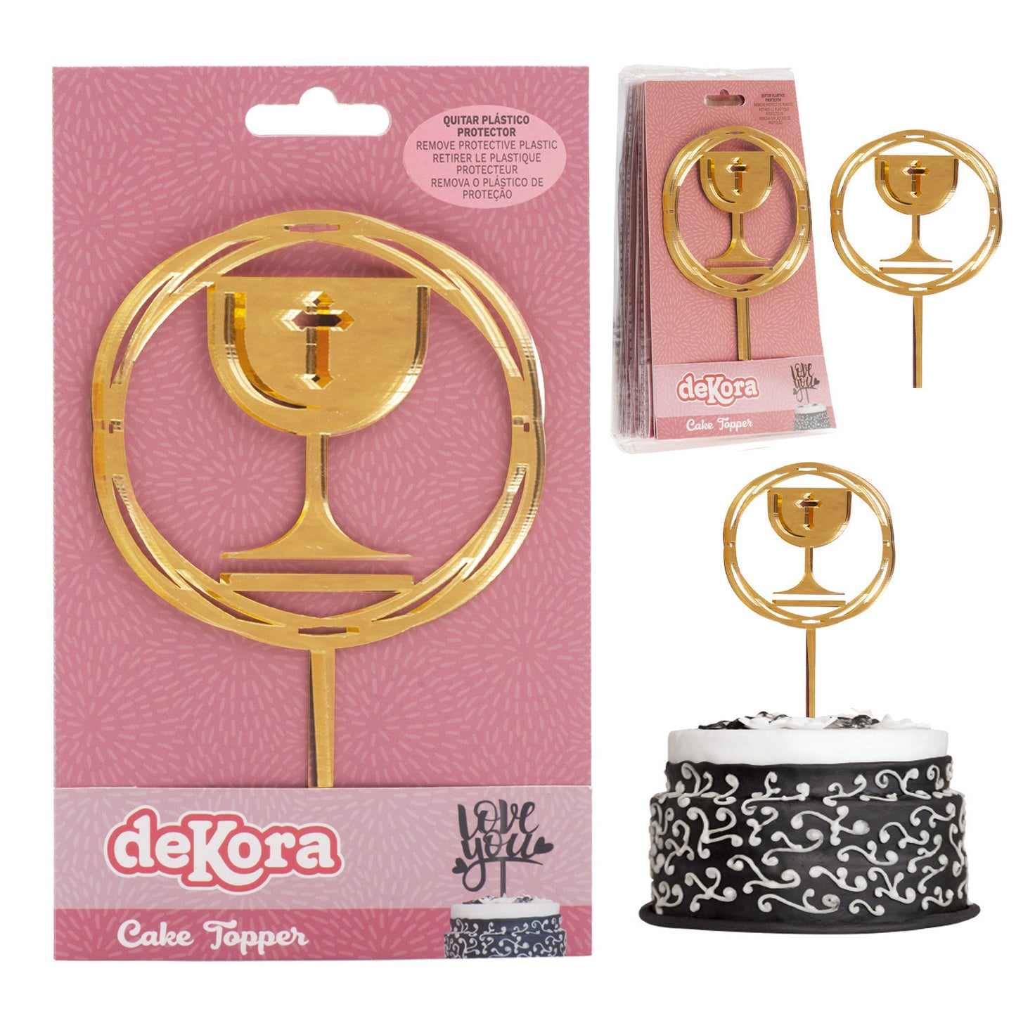 CAKE TOPPER COMMUNION CHALICE 16,5X9,9CM