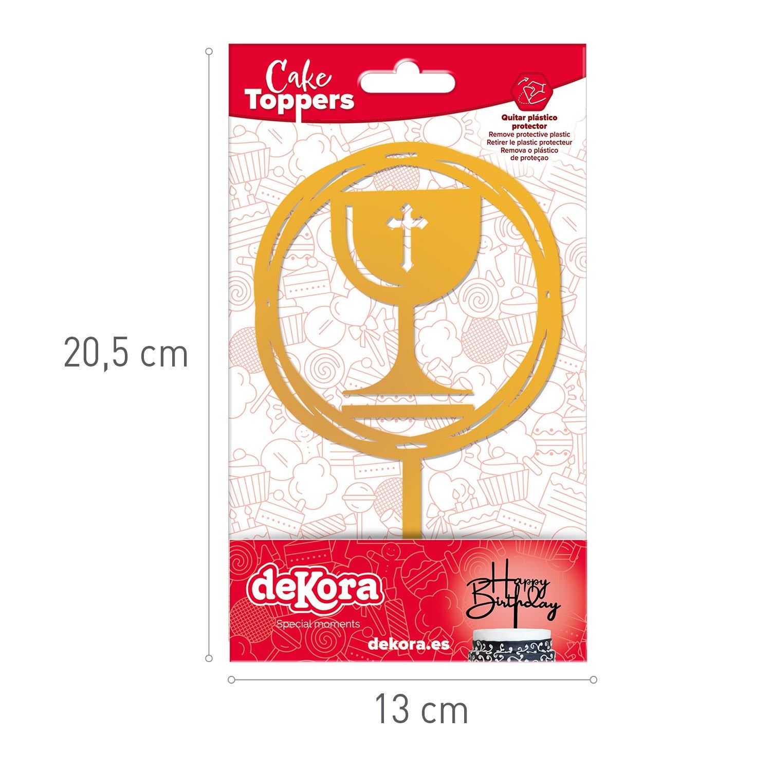 CAKE TOPPER CALICE DELLA COMUNIONE 16,5X9,9CM