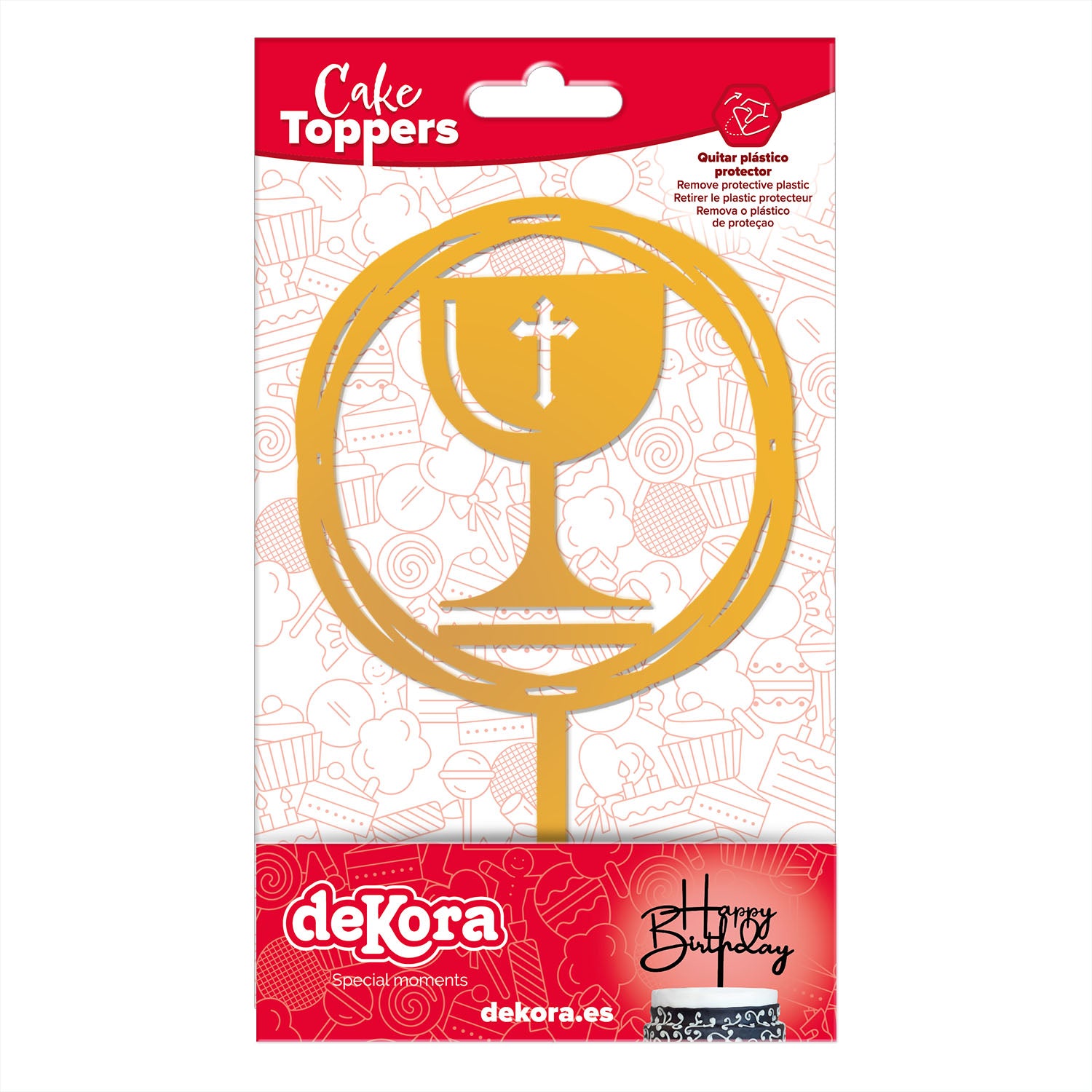 CAKE TOPPER CHALICE DE COMMUNION 16,5X9,9CM