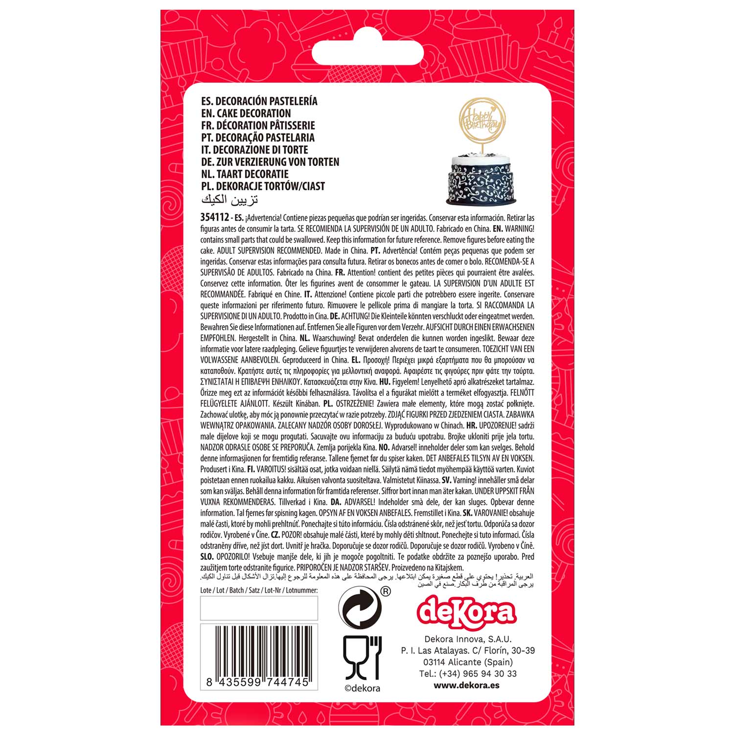 CAKE TOPPER HAPPY BIRTHDAY 15,4X10CM