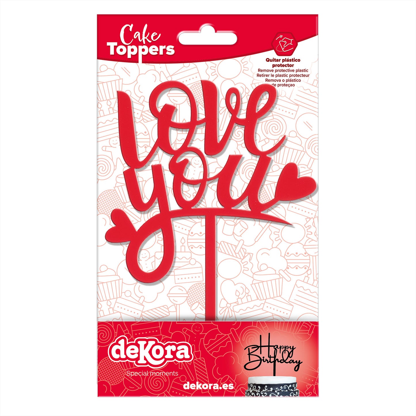 CAKE TOPPER LOVE YOU 13,5X10CM