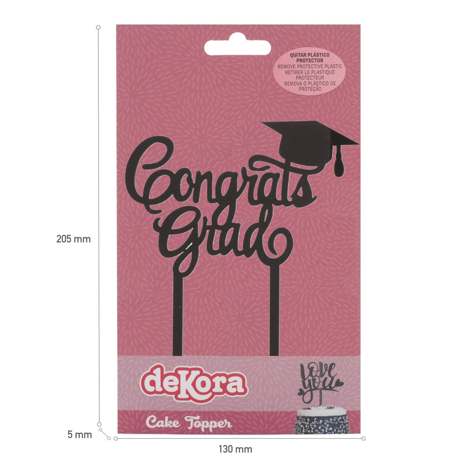 CAKE TOPPER L'OBTENTION DU DIPLÔME 13,2X11,3CM