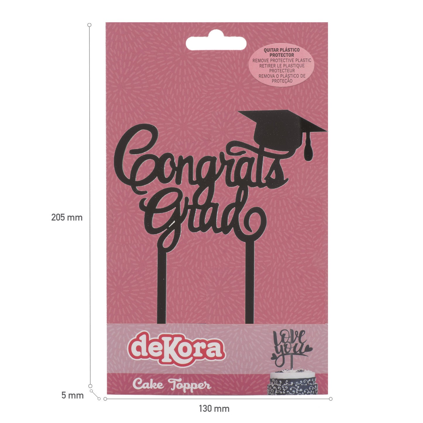 CAKE TOPPER L'OBTENTION DU DIPLÔME 13,2X11,3CM