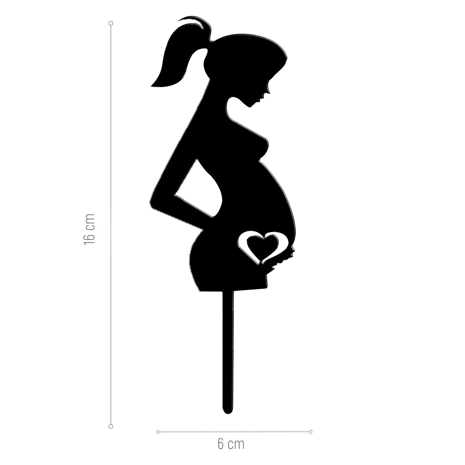 CAKE TOPPER PREGNANT WOMAN 16X6CM