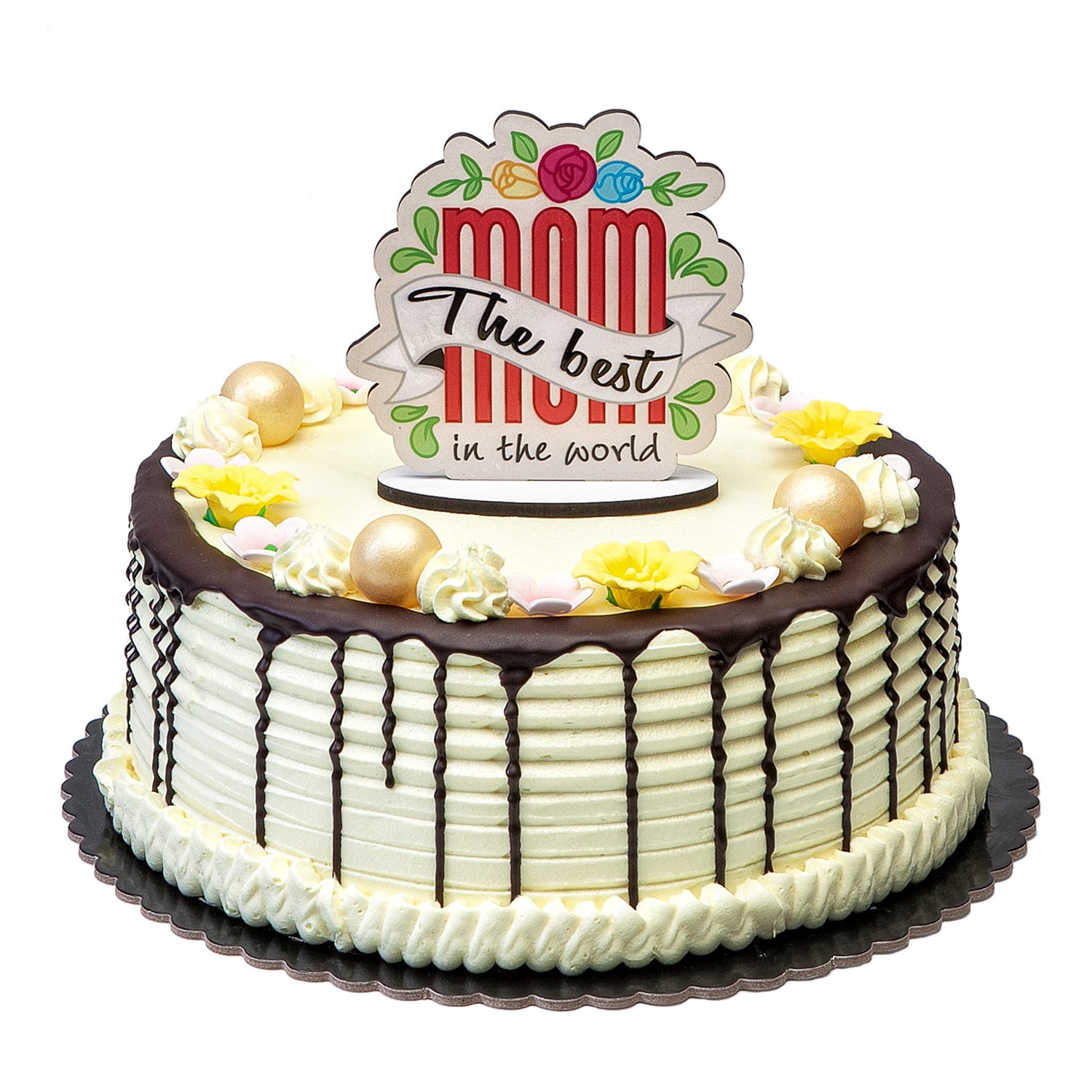 CAKE TOPPER "THE BEST MOM IN THE WORLD" 12X11,5CM