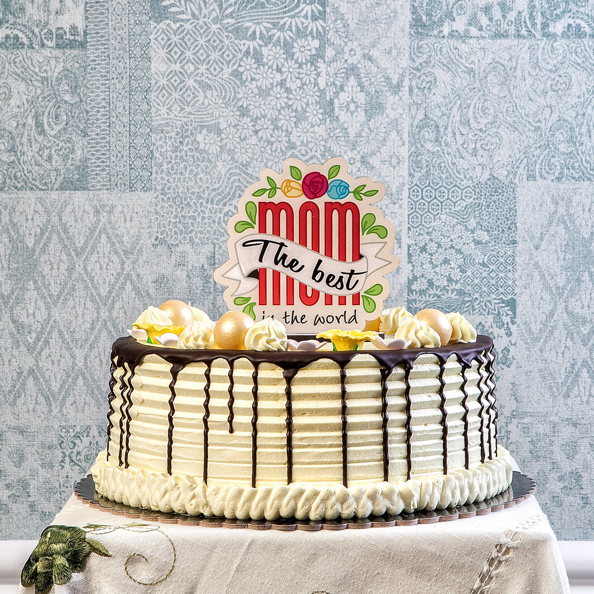 THE BEST MOM IN THE WORLD CAKE TOPPER 11,5CM