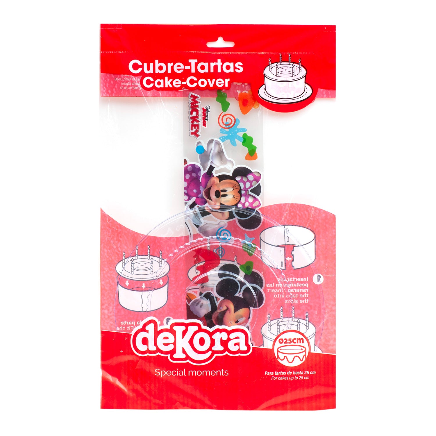 CAKE PLASTIC COVER MICKEY & FRIENDS Ø 25CM  H12CM