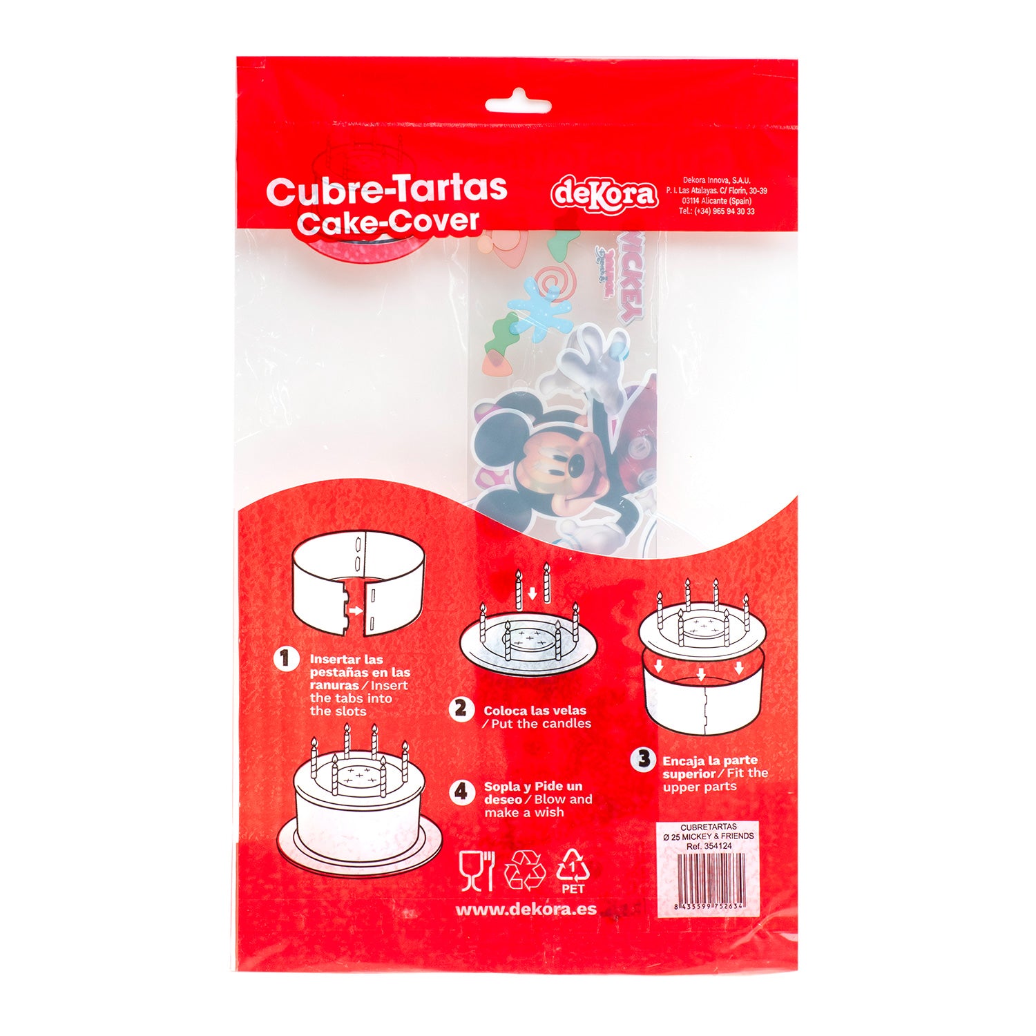 CAKE PLASTIC COVER MICKEY & FRIENDS Ø 25CM  H12CM