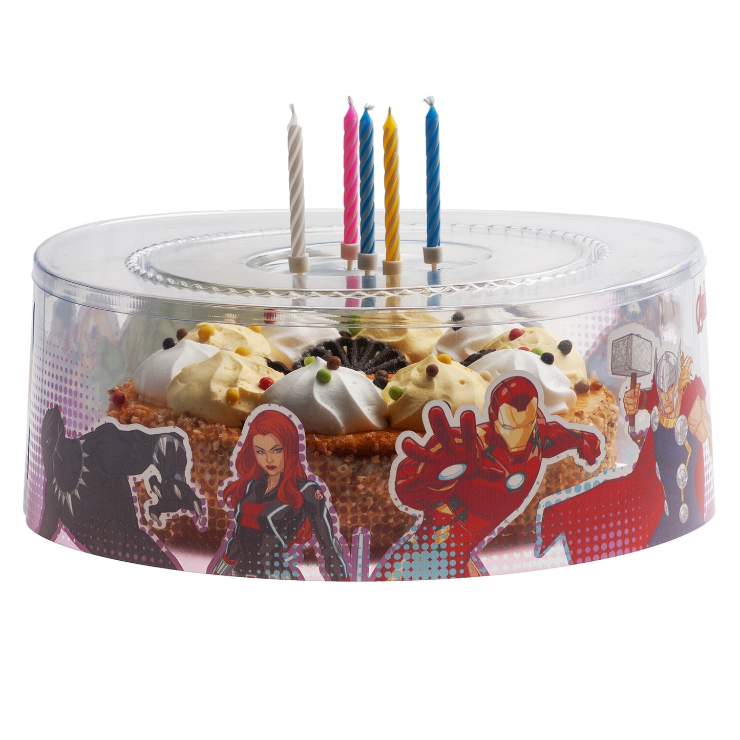 COBERTURAS PLASTICAS PARA BOLO DI AVENGERS Ø 25CM H12CM