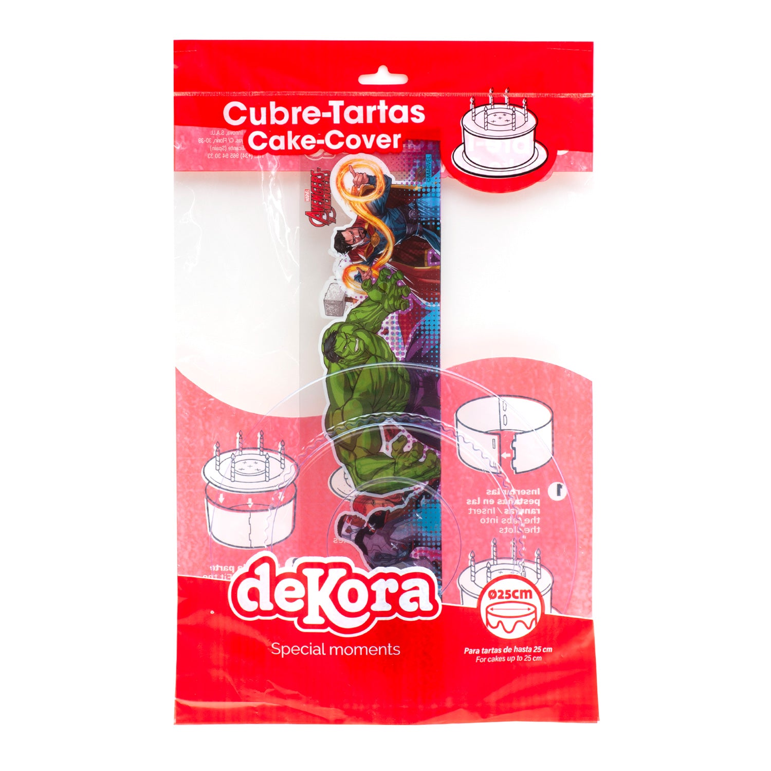 COBERTURAS PLASTICAS PARA BOLO DI AVENGERS Ø 25CM H12CM