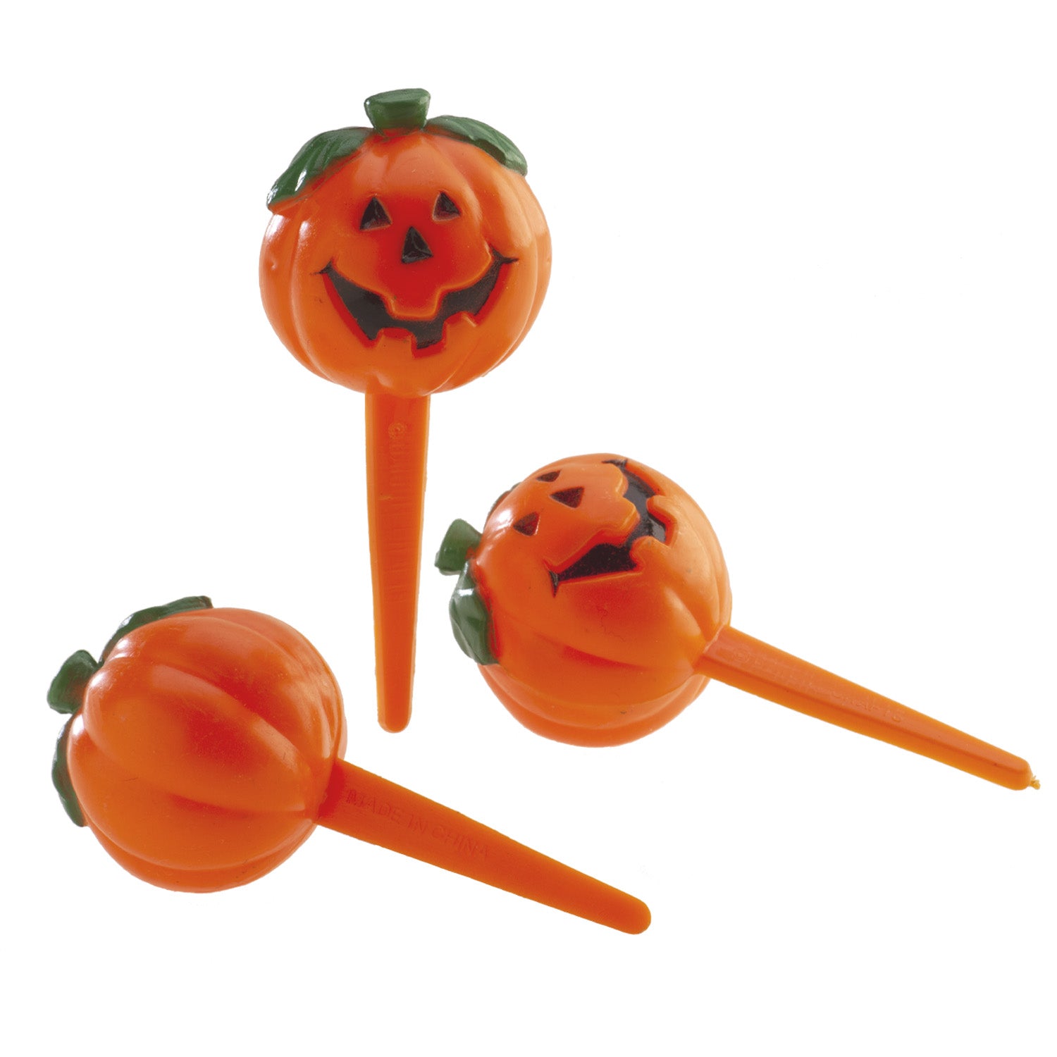 CAKE TOPPER EN PLASTIQUE CITROUILLE HALLOWEEN 7*3.5CM