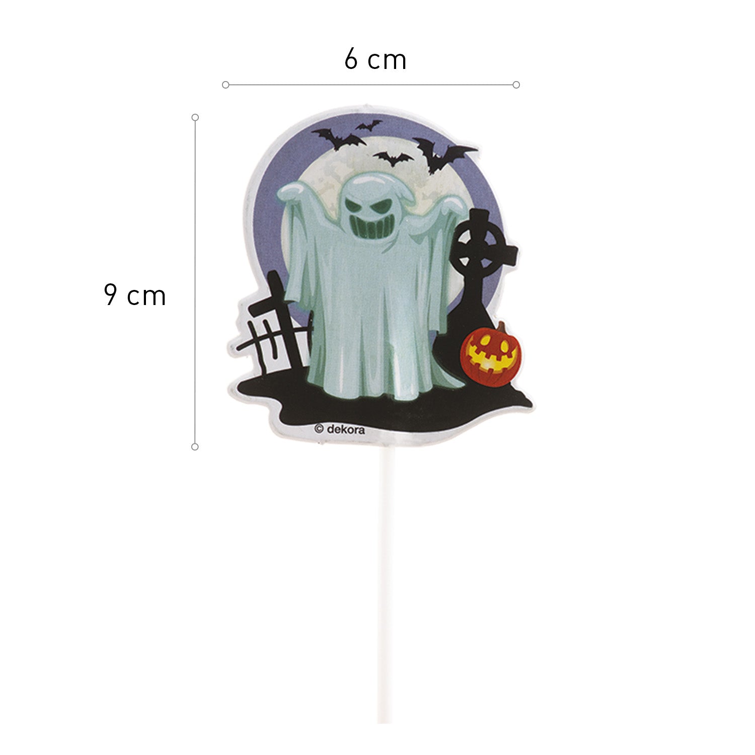 CAKE TOPPERS DE PAPEL DE HALLOWEEN 8 DISEÑOS 9X6CM