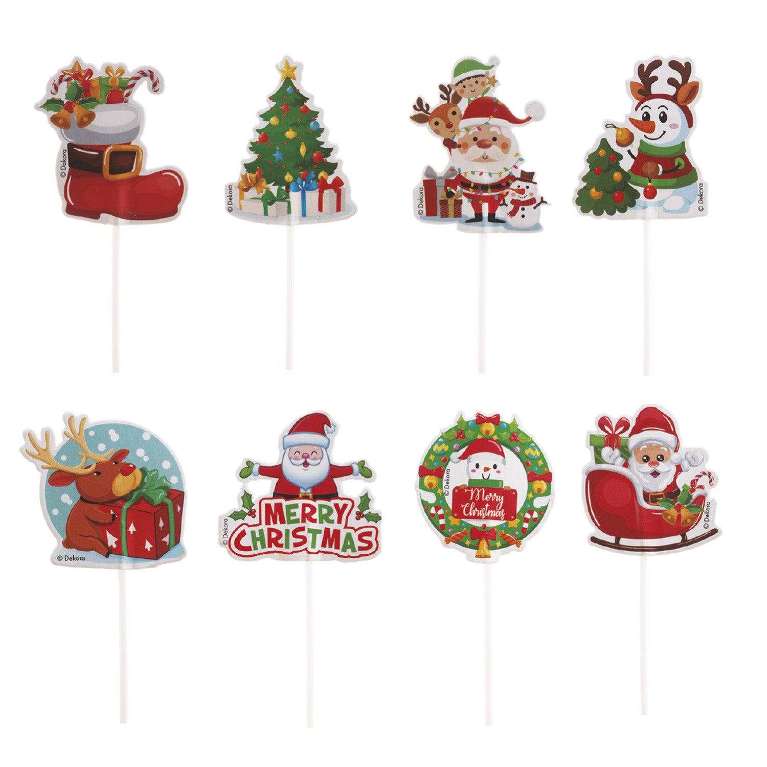 CAKE TOPPERS NOEL 8 MODÈLES  9X6CM