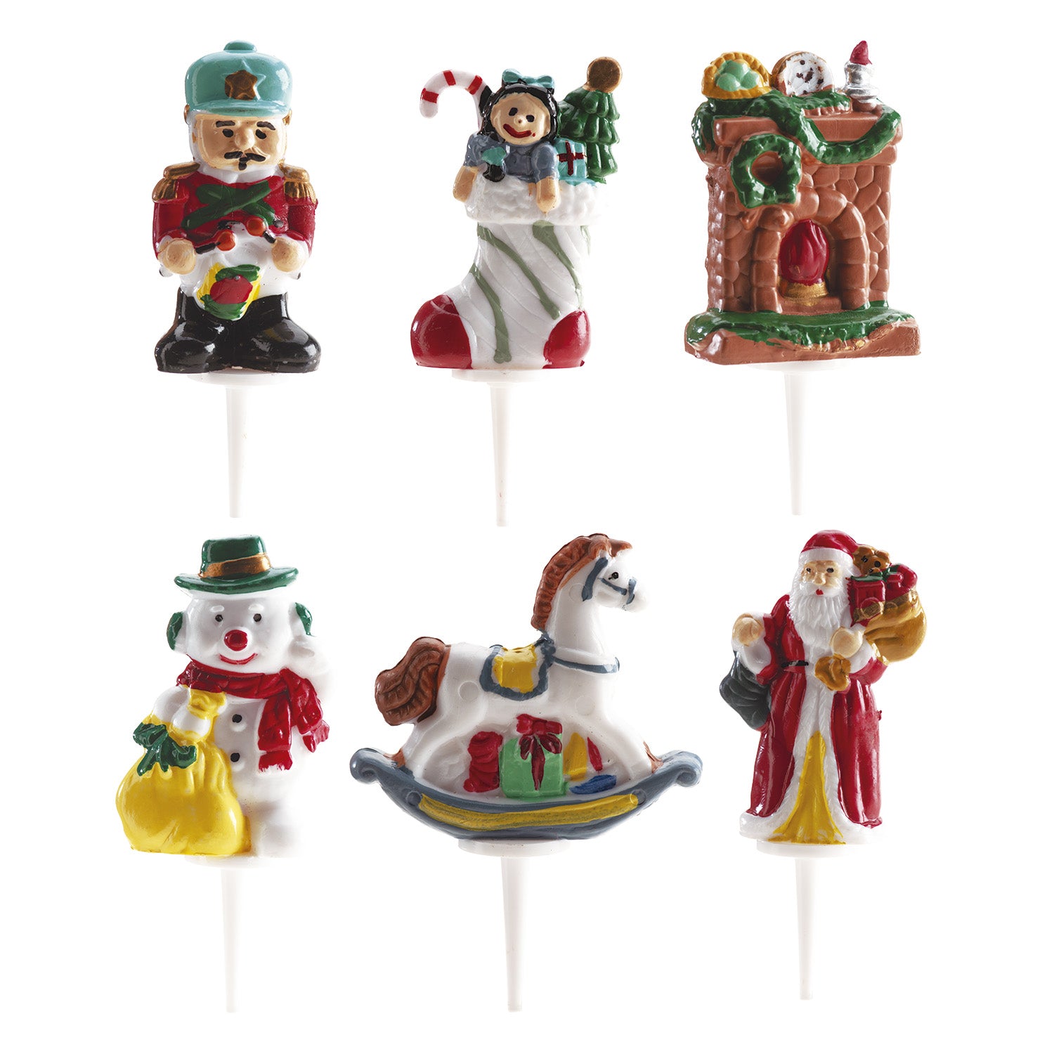 FIGURINES EN PLASTIQUE DE NOËL 6 MODÈLES 4.5CM