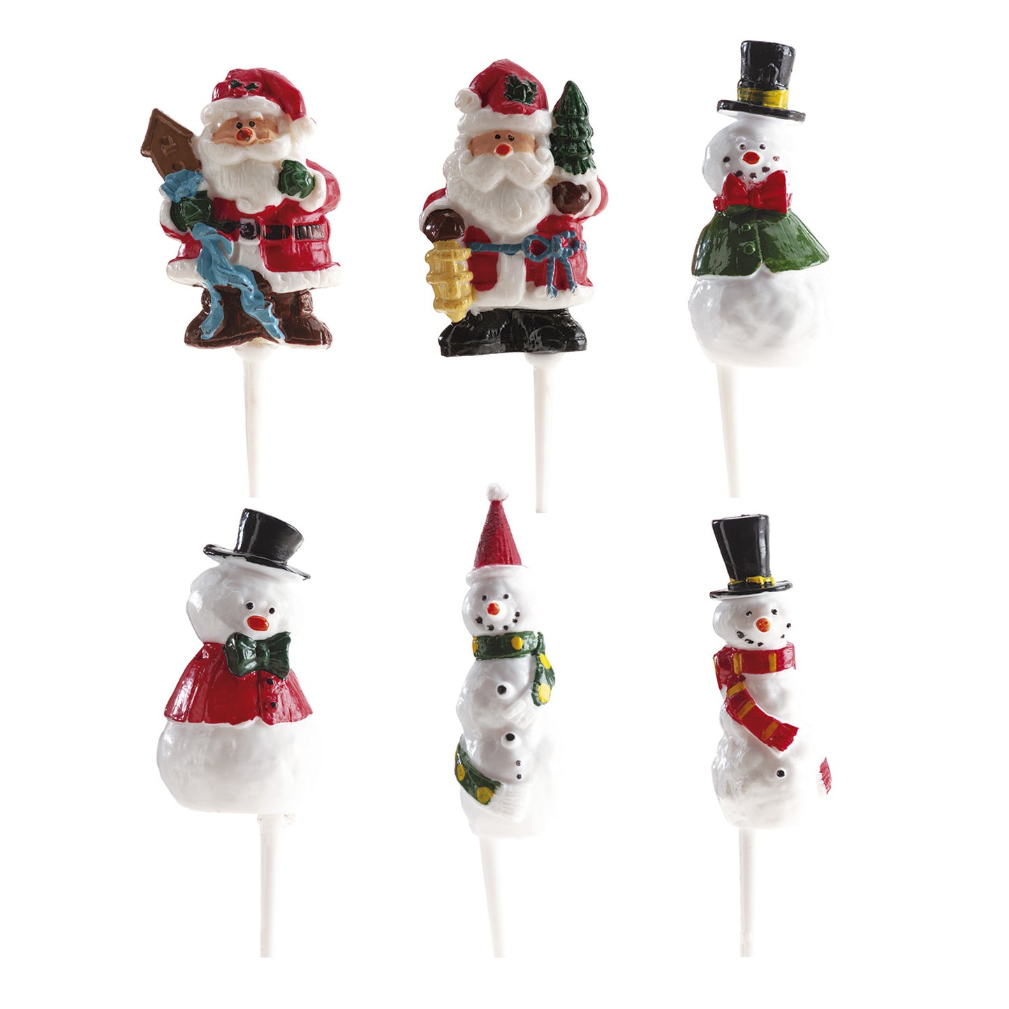 FIGURE IN PLASTICA PUPAZZO DI NEVE E BABBO NATALE 4,5 CM