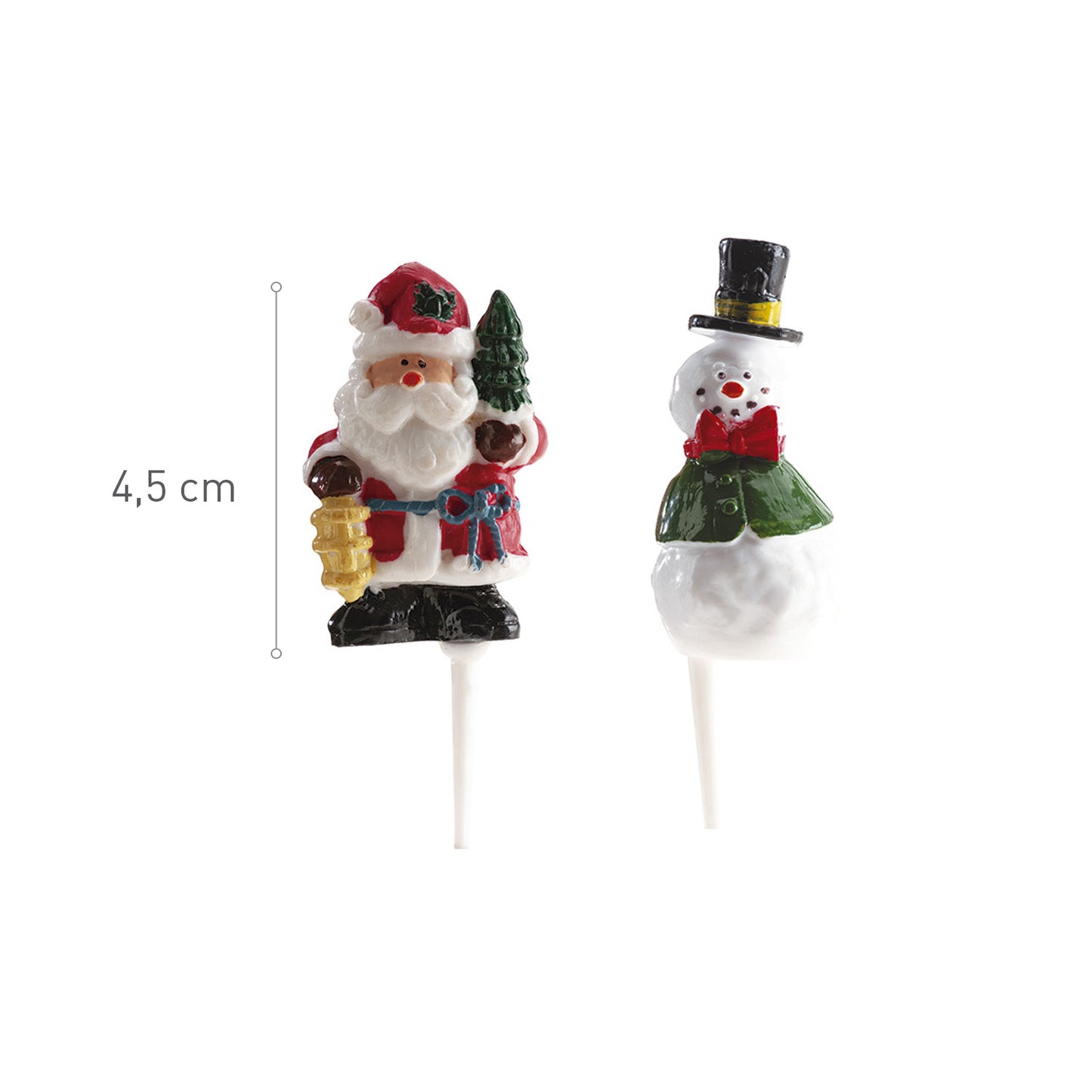 FIGURE IN PLASTICA PUPAZZO DI NEVE E BABBO NATALE 4,5 CM