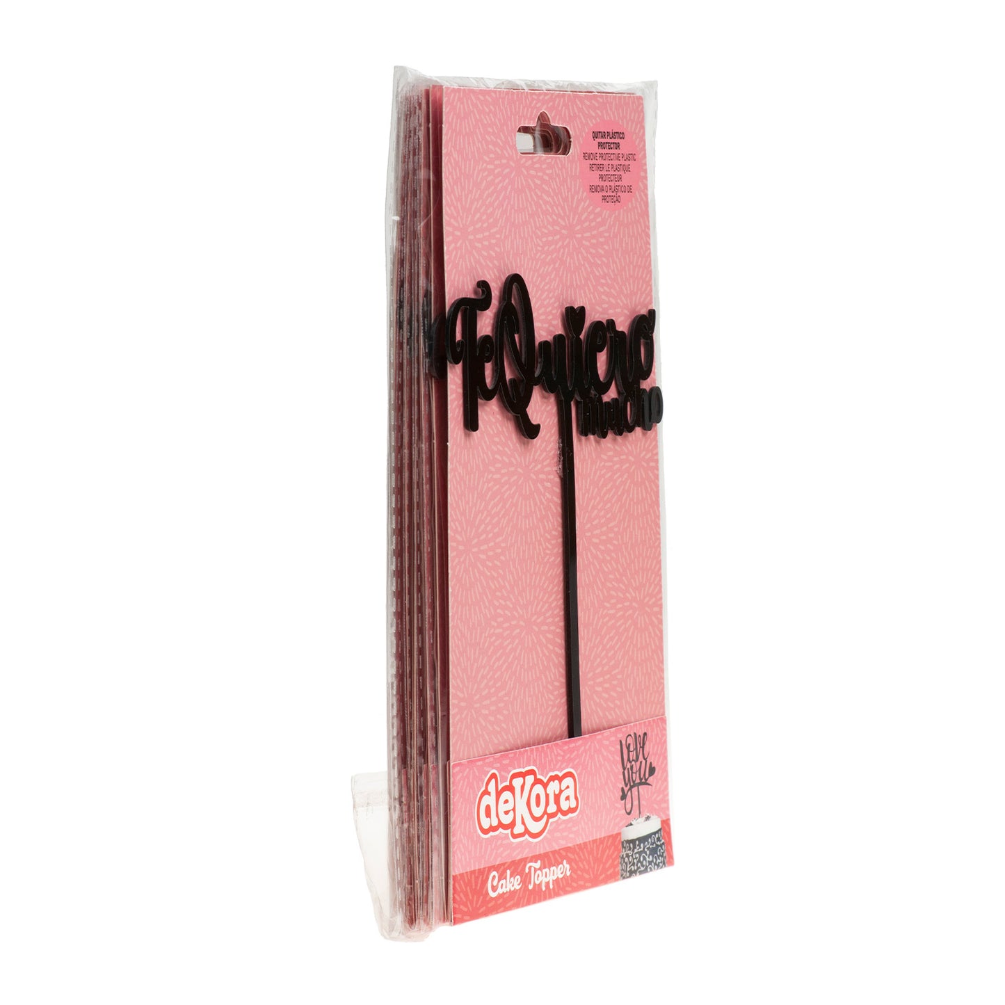 CAKE TOPPER NERO TE QUIERO MUCHO 12X15CM