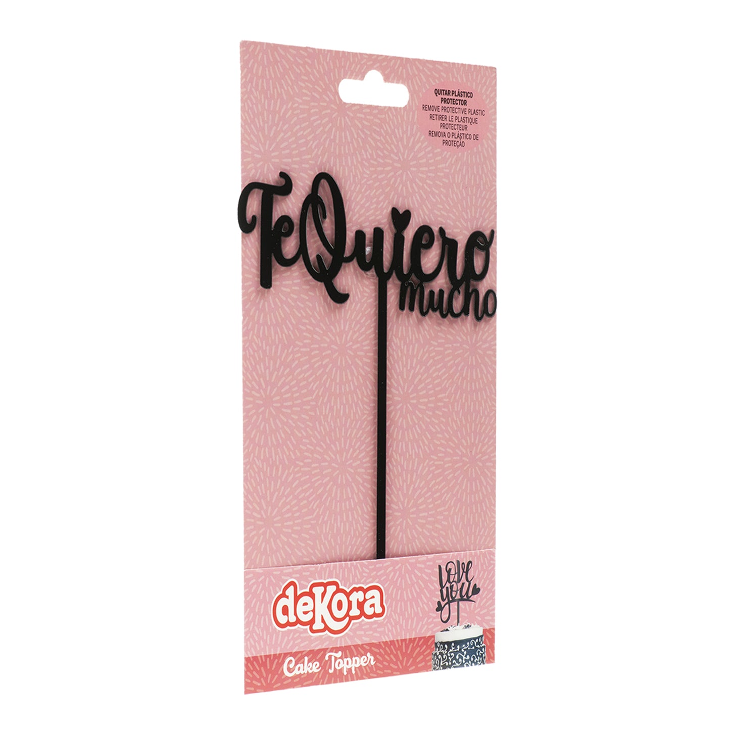 CAKE TOPPER NERO TE QUIERO MUCHO 12X15CM