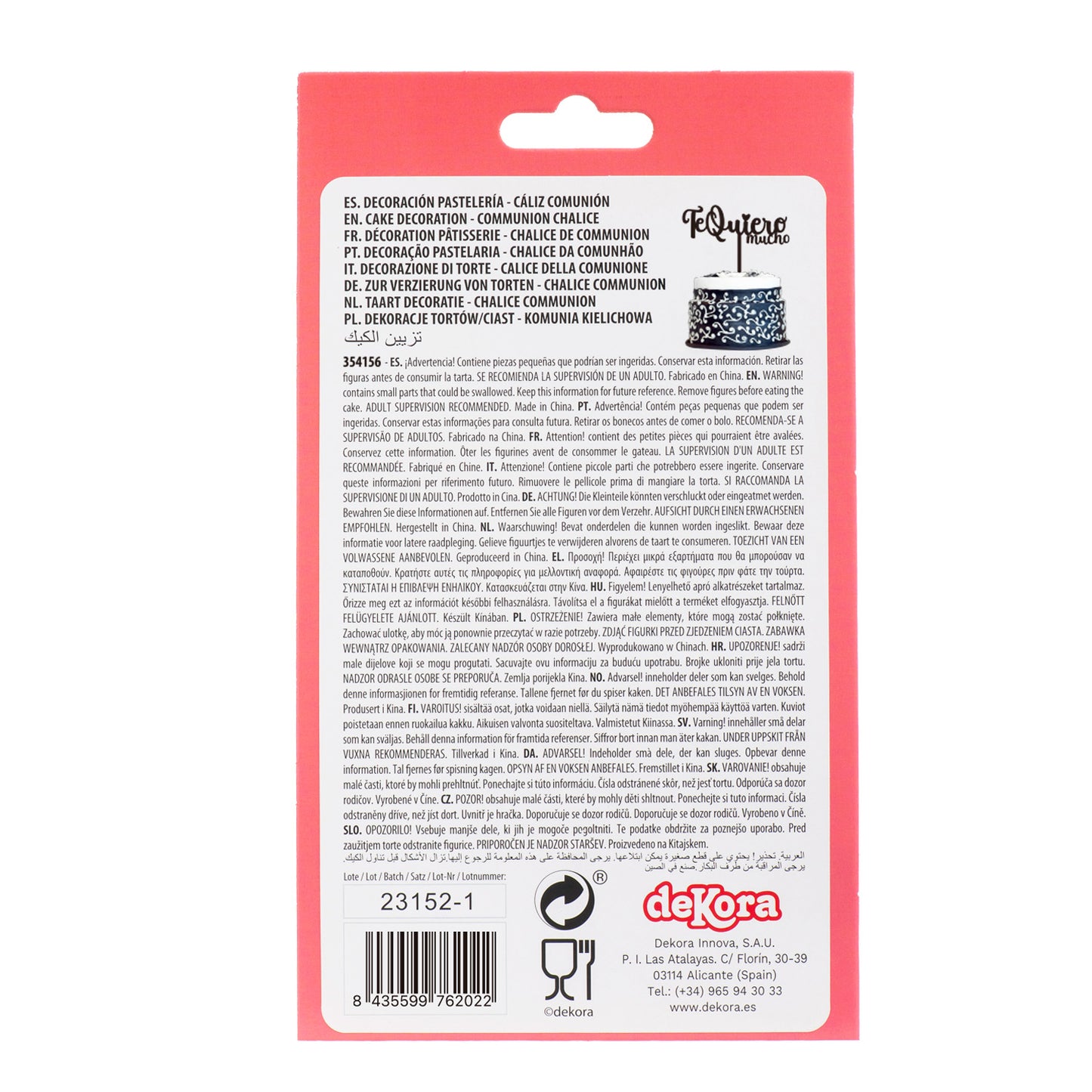 CAKE TOPPER NERO TE QUIERO MUCHO 12X15CM