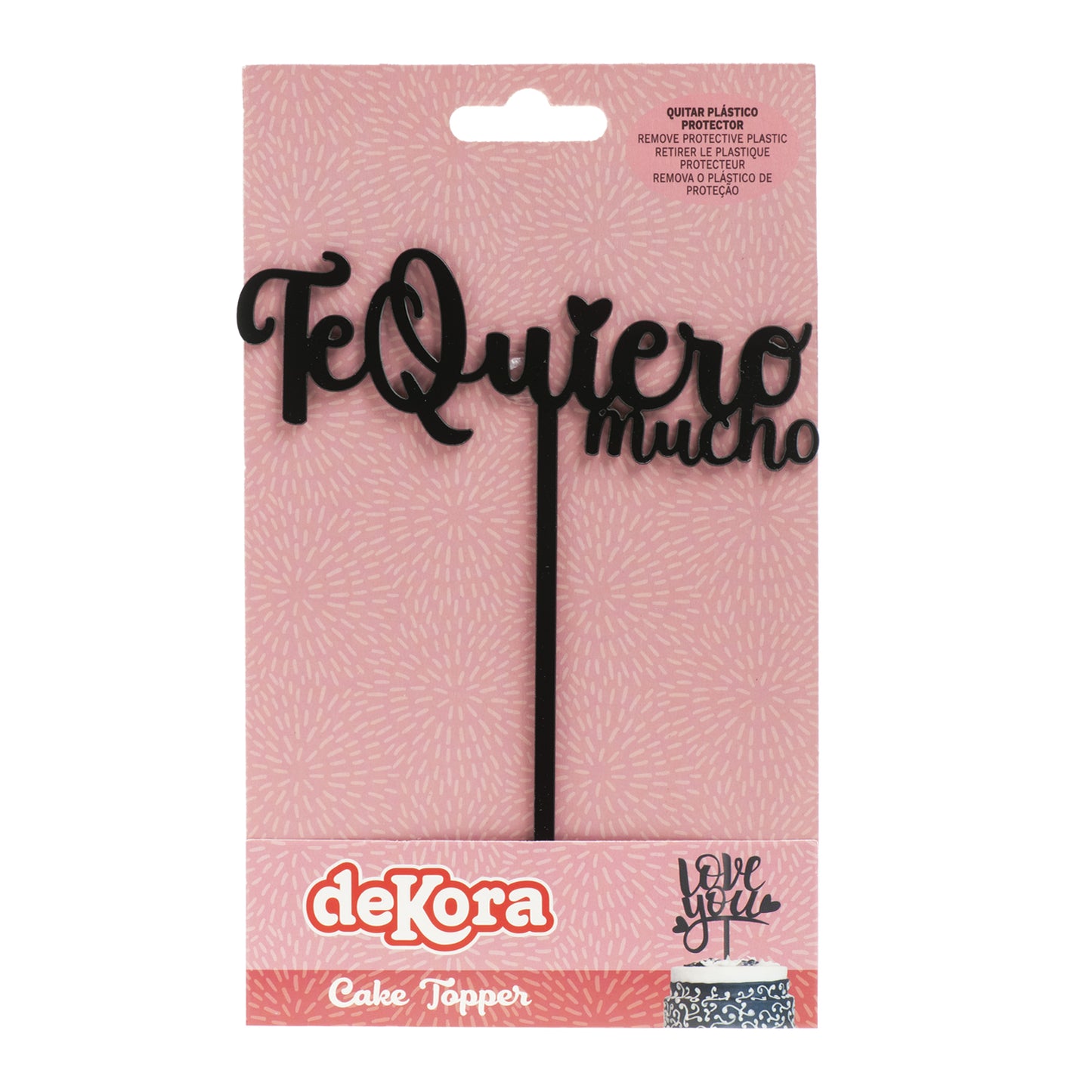 CAKE TOPPER NERO TE QUIERO MUCHO 12X15CM