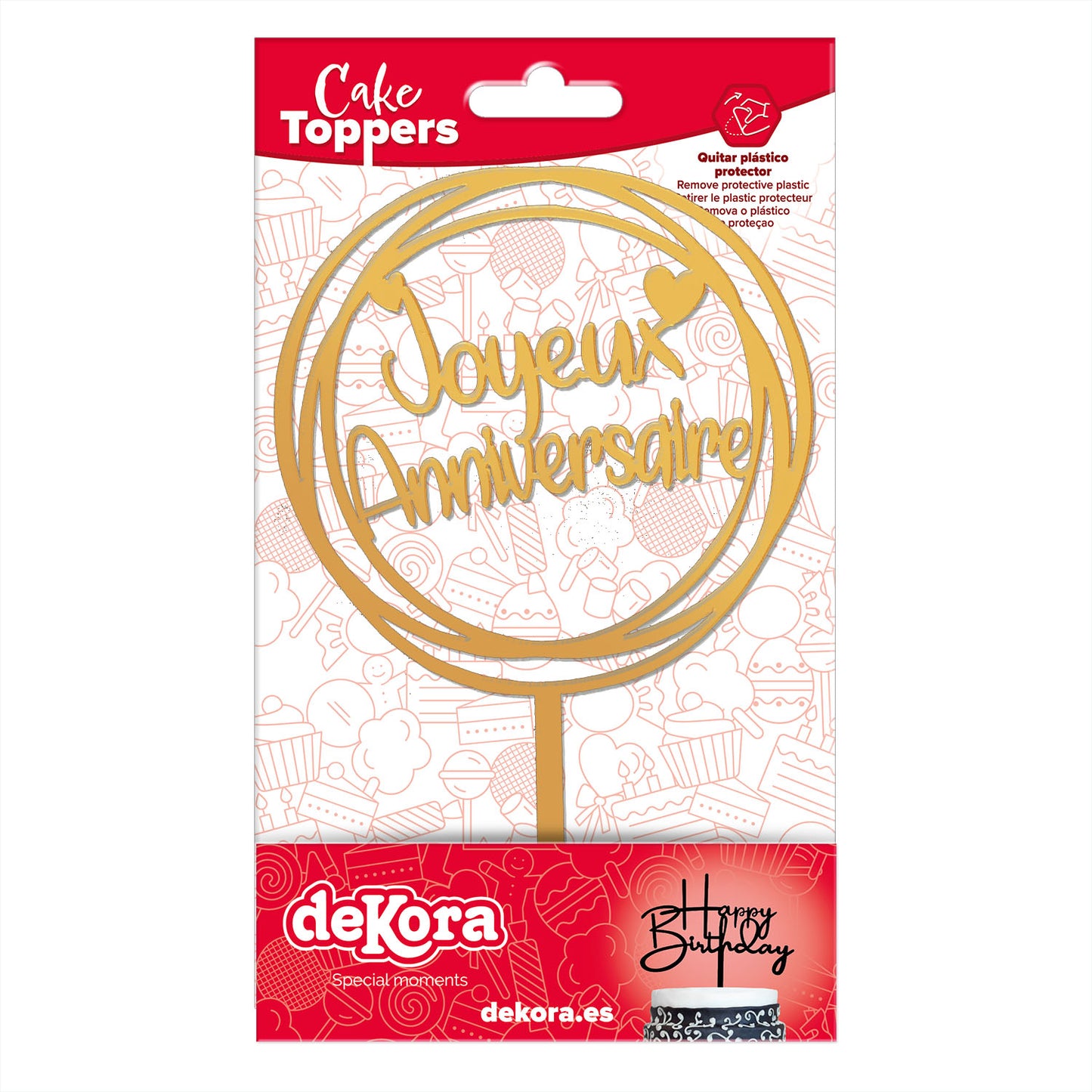 CAKE TOPPER HAPPY BIRTHDAY 10X16CM