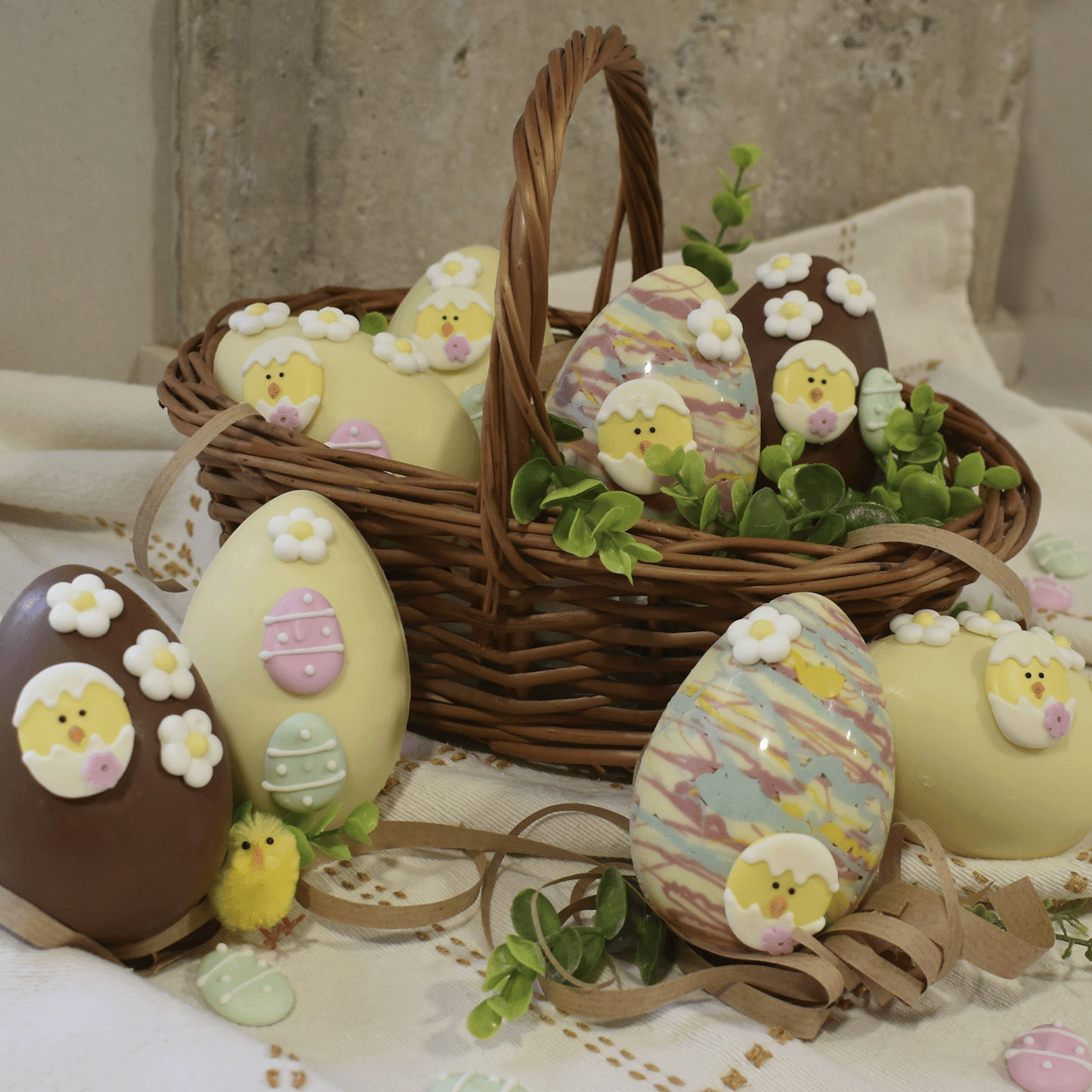 BOITE DE 6 POUSSINS DE PÂQUES JAUNES 2.5CM