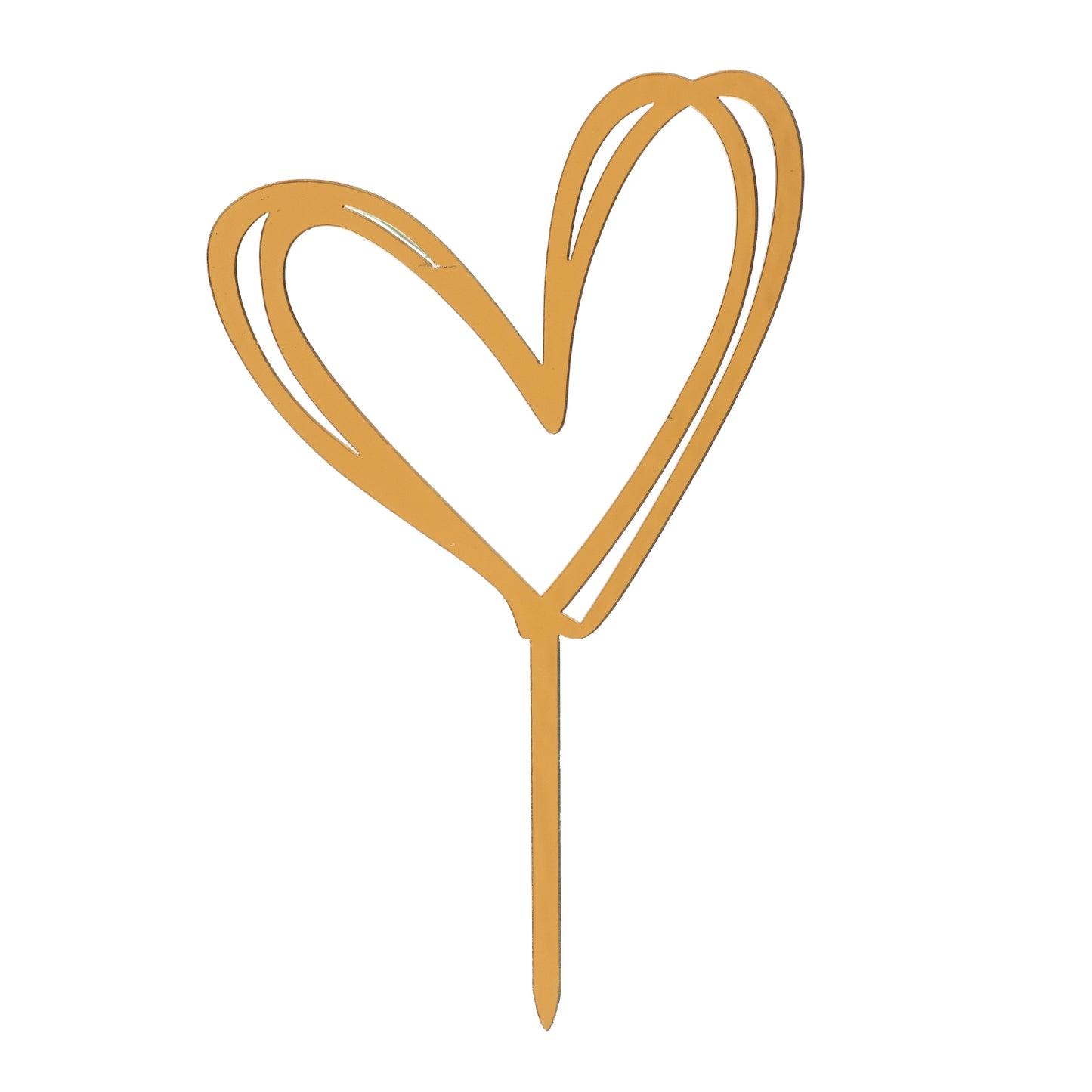 CAKE TOPPER DOUBLE HEART GOLD 10,5 x 15CM