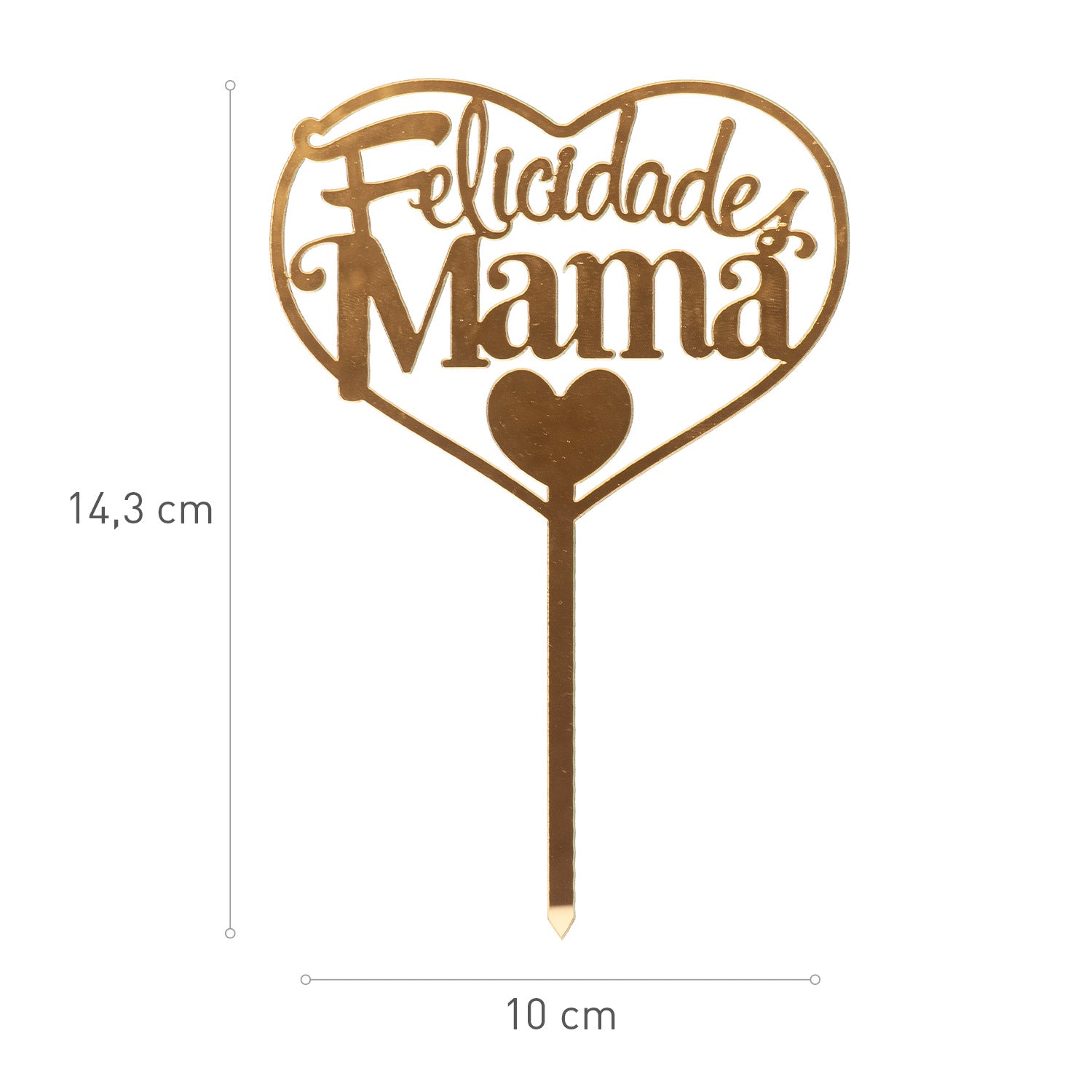CAKE TOPPER FELICIDADES MAMA 14.3X10CM