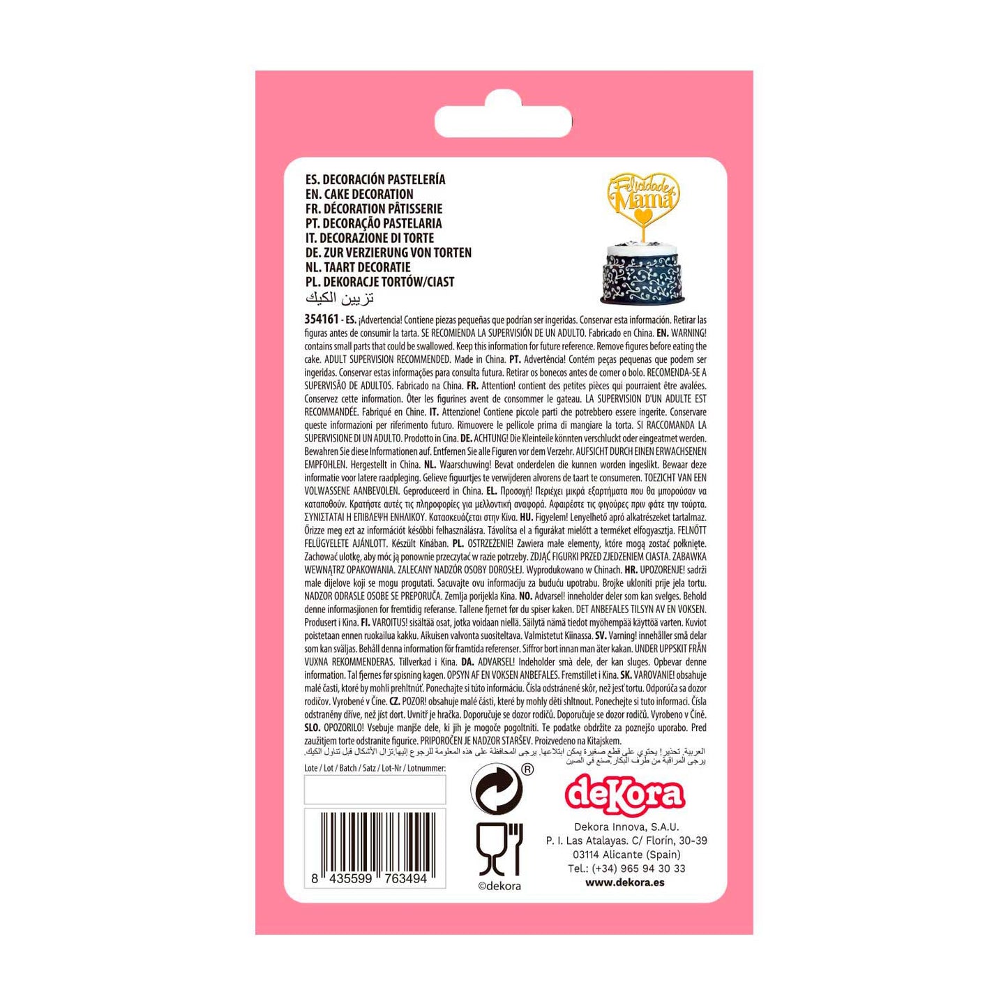 CAKE TOPPER FELICIDADES MAMA 14.3X10CM