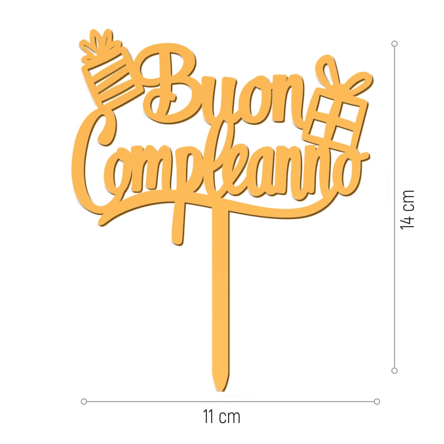 CAKE TOPPER BUON COMPLEANNO 11x14CM