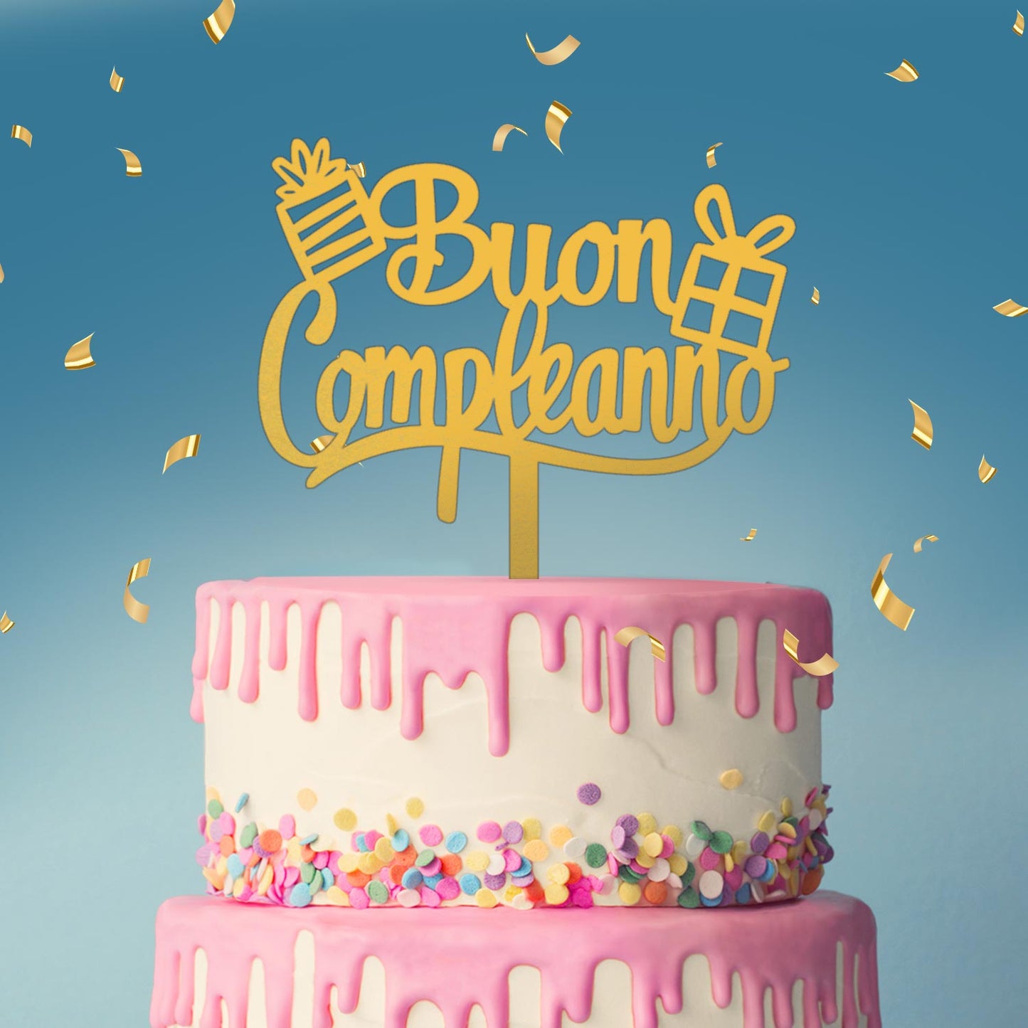 CAKE TOPPER BUON COMPLEANNO