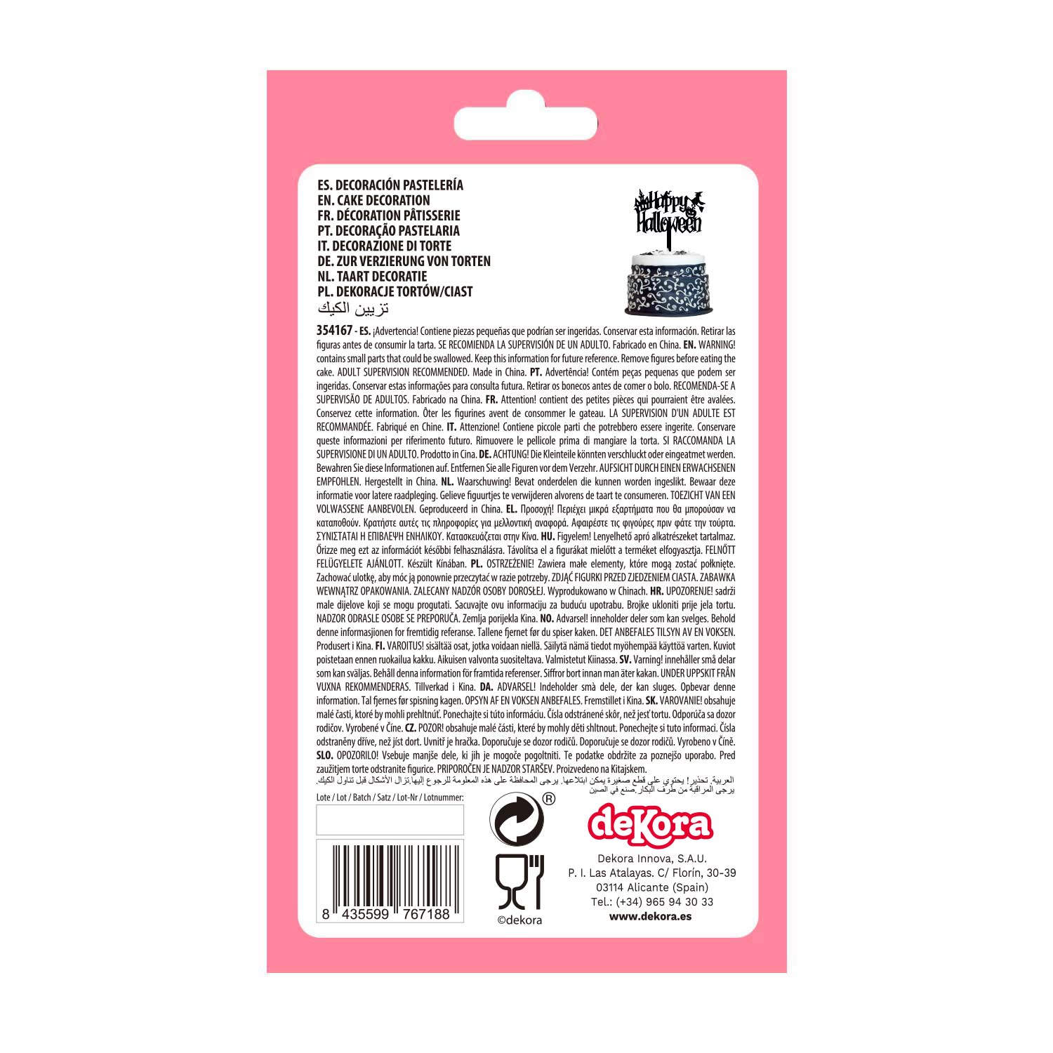 CAKE TOPPER HAPPY HALLOWEEN BRUJA 11,5X14CM