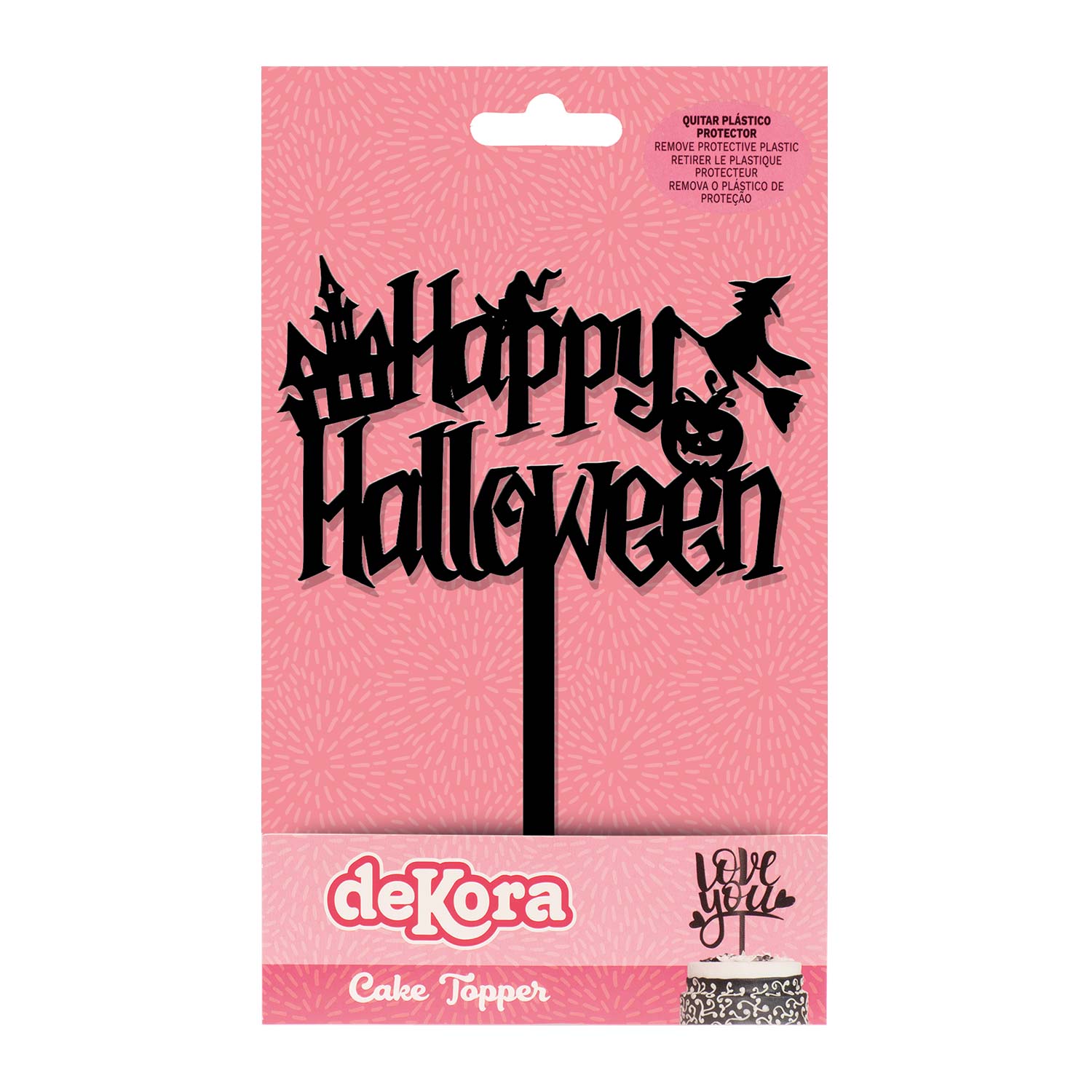 CAKE TOPPER HAPPY HALLOWEEN BRUJA 11,5X14CM