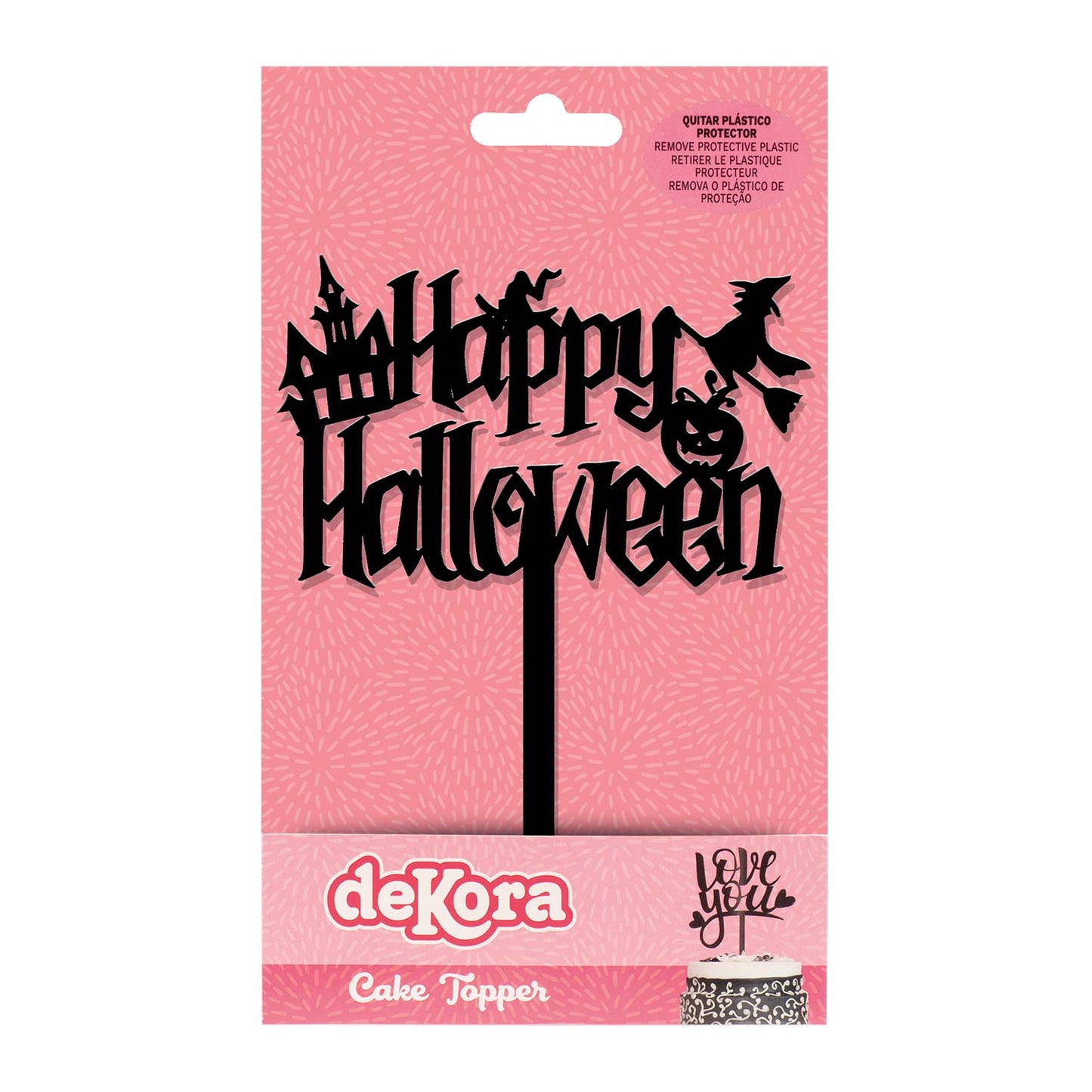 CAKE TOPPER HAPPY HALLOWEEN BRUJA 11,5X14CM