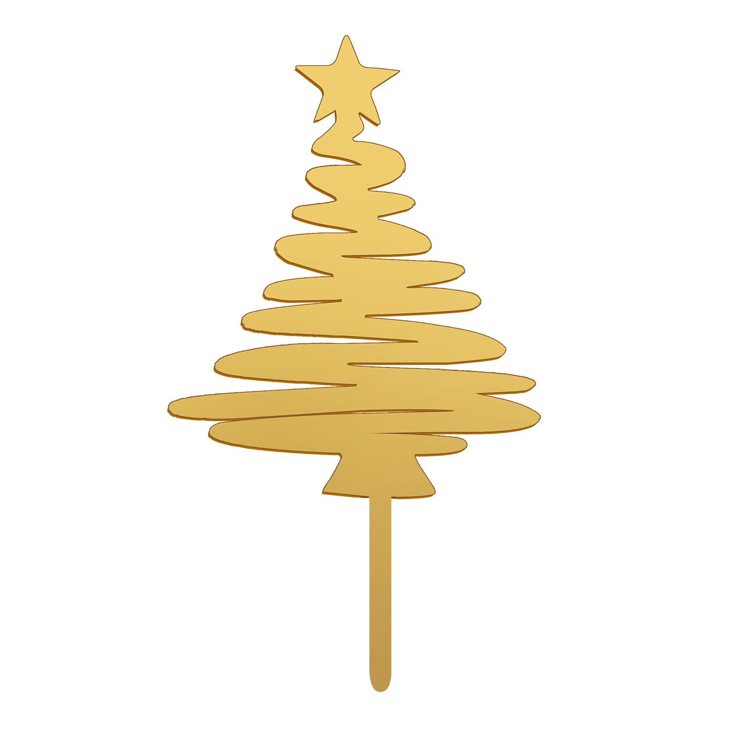 CAKE TOPPER ÁRVORE DE NATAL DE OURO 16.5*8CM