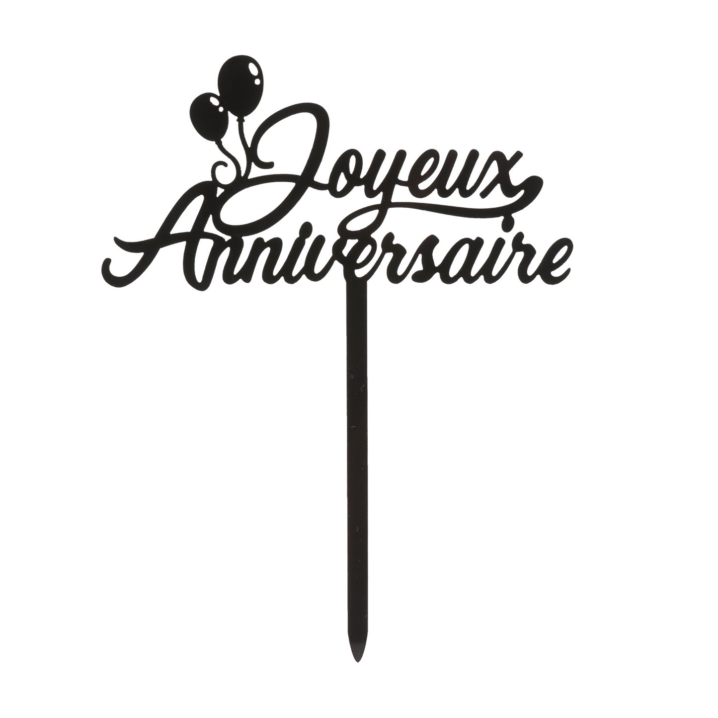 CAKE TOPPER JOYEUX ANNIVERSAIRE AVEC BALLONS 14X10CM