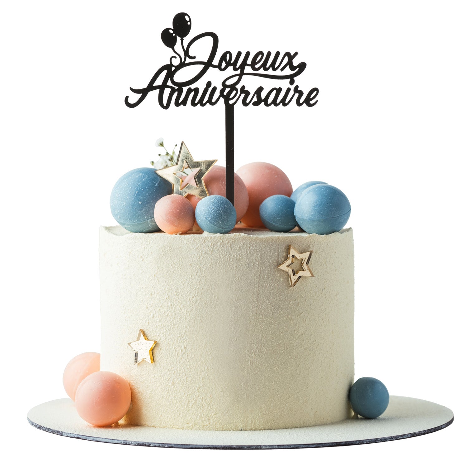 CAKE TOPPER JOYEUX ANNIVERSAIRE AVEC BALLONS