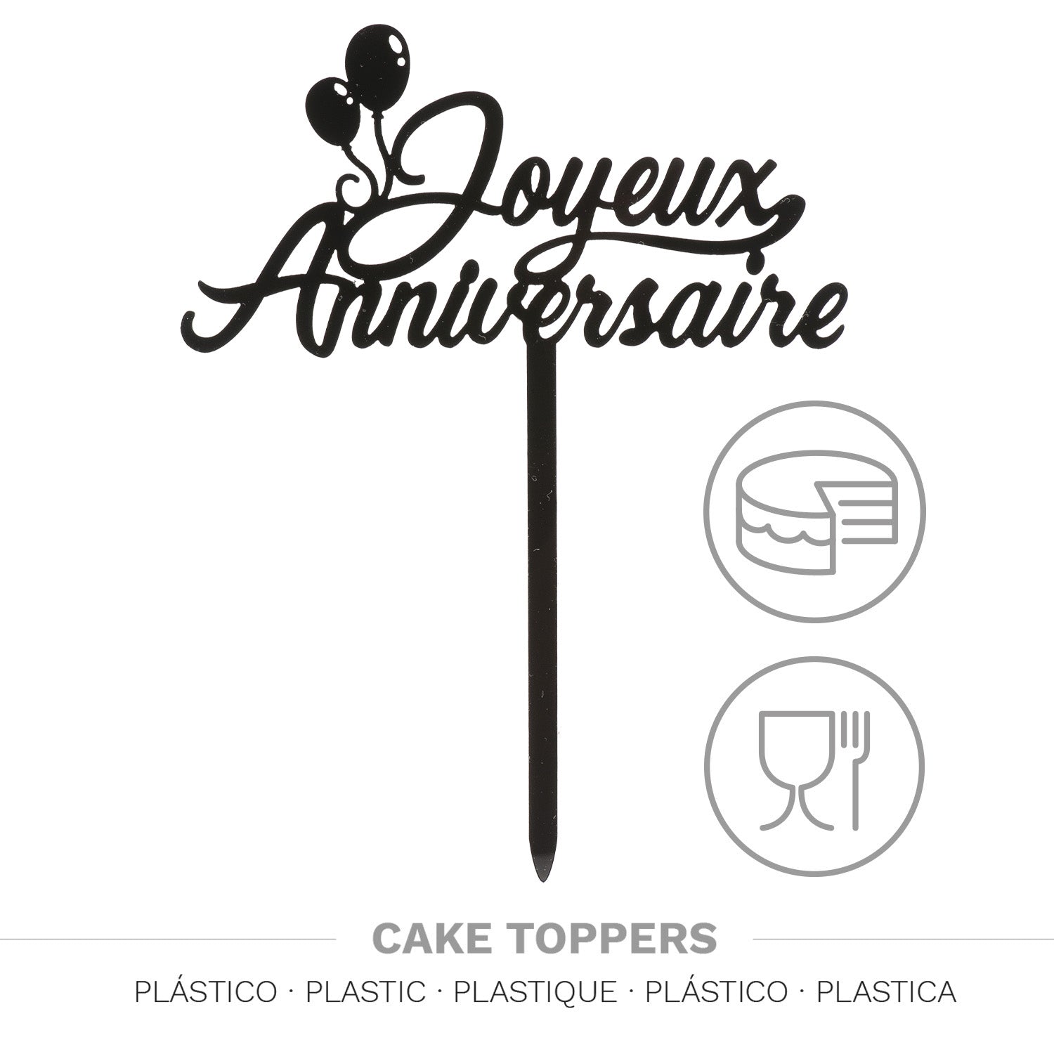 CAKE TOPPER JOYEUX ANNIVERSAIRE AVEC BALLONS